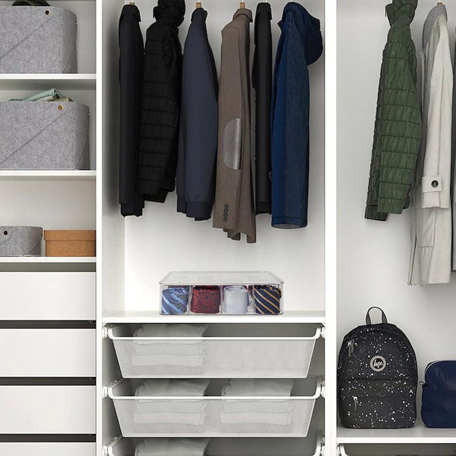 Organizador de Corbatas HUHYNN Acrílico Transparente 16 Compartimentos