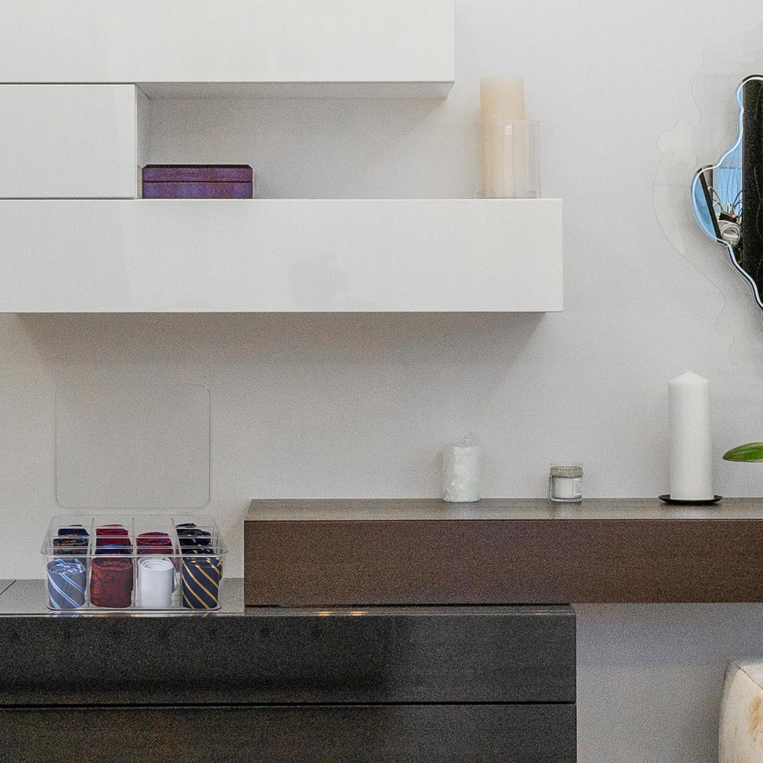 Organizador de Corbatas HUHYNN Acrílico Transparente 16 Compartimentos