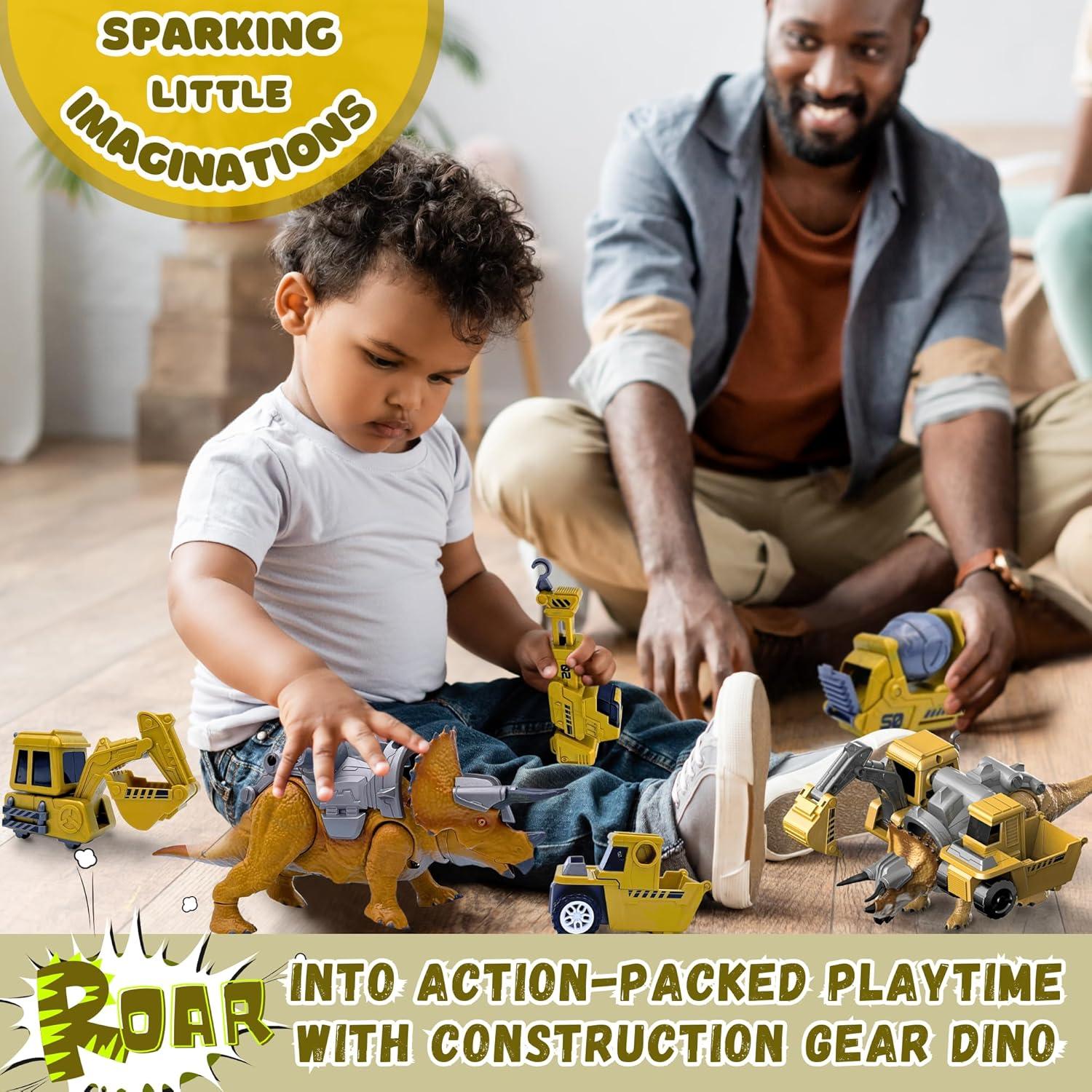 Set de Juguetes de Dinosaurios PlenPLAY T-Rex y Triceratops