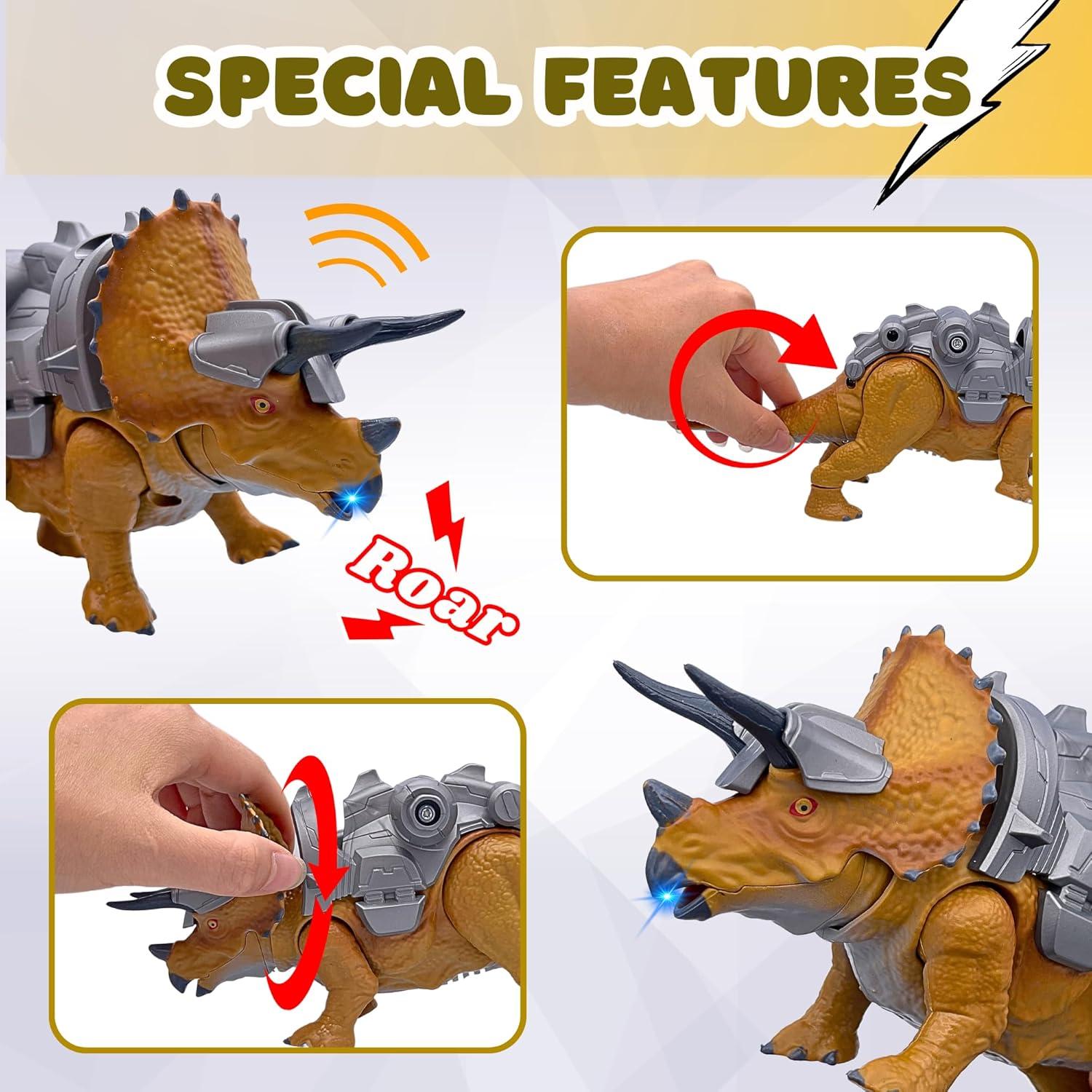 Set de Juguetes de Dinosaurios PlenPLAY T-Rex y Triceratops