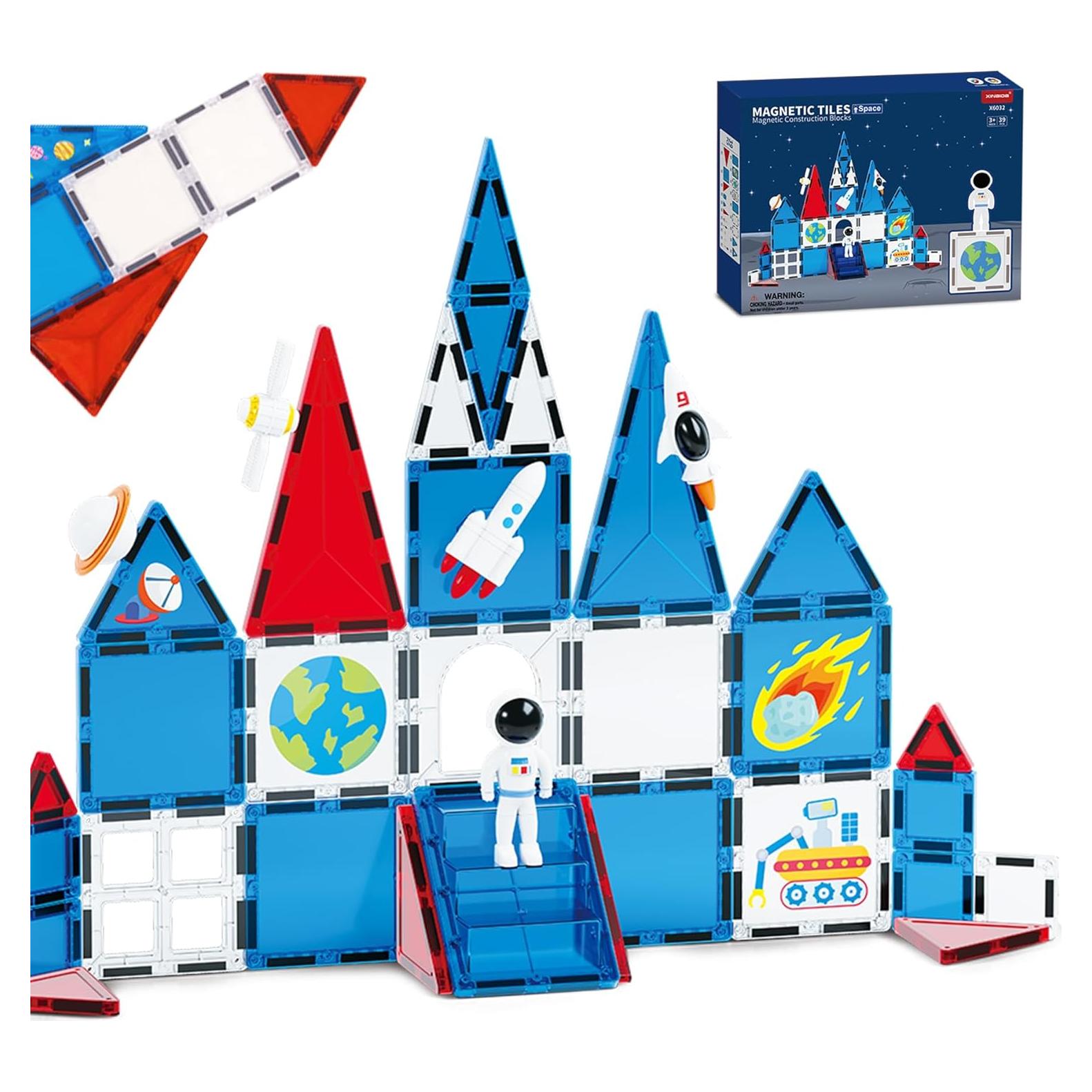 Azulejos Magnéticos de Construcción STEM MENYORD 39PCS