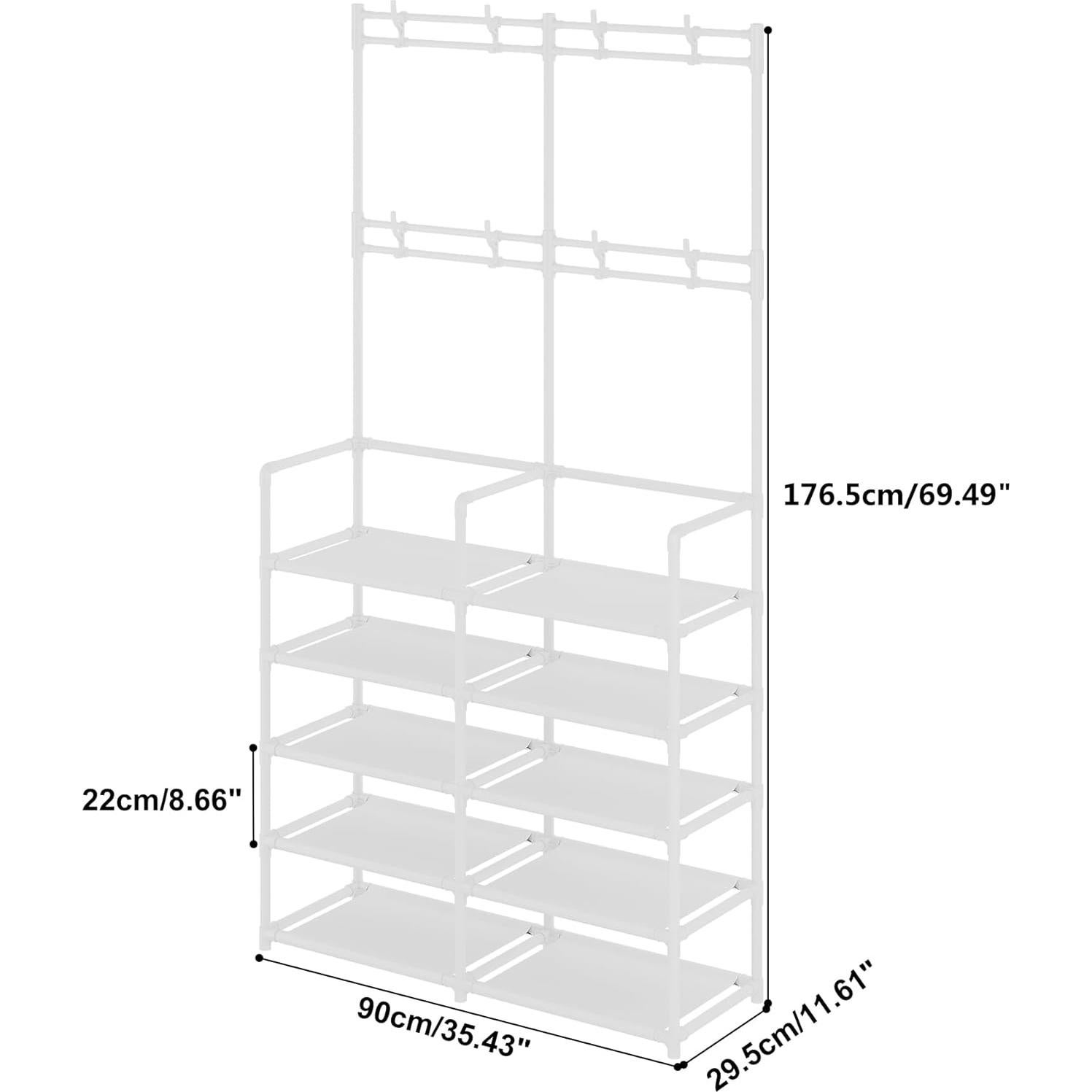 Perchero UDEAR de 5 Niveles con 9 Ganchos, Blanco