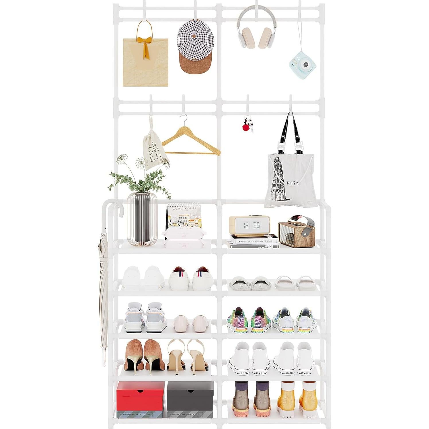 Perchero UDEAR de 5 Niveles con 9 Ganchos, Blanco