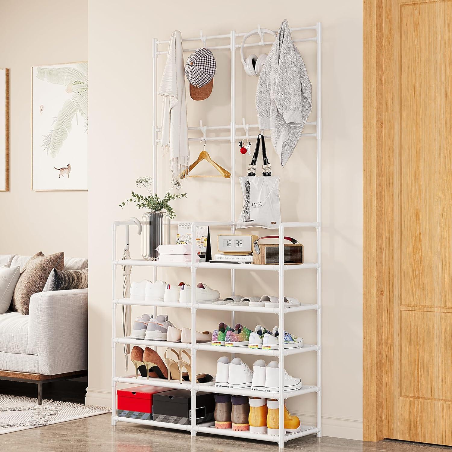 Perchero UDEAR de 5 Niveles con 9 Ganchos, Blanco