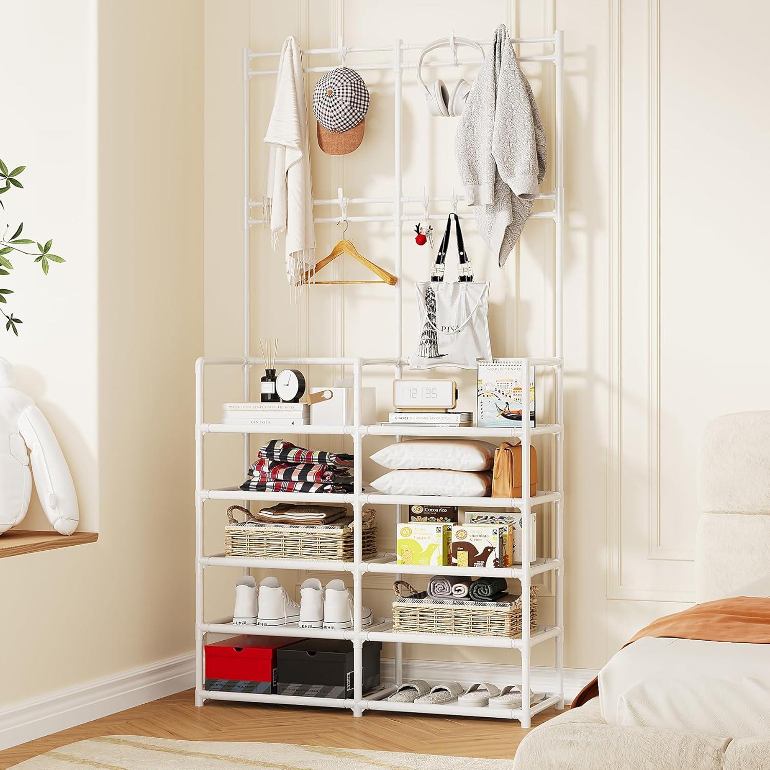 Perchero UDEAR de 5 Niveles con 9 Ganchos, Blanco