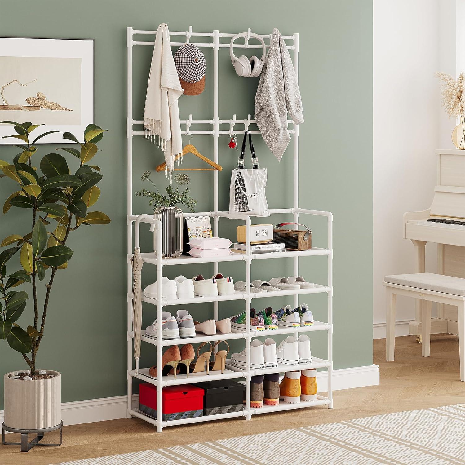 Perchero UDEAR de 5 Niveles con 9 Ganchos, Blanco