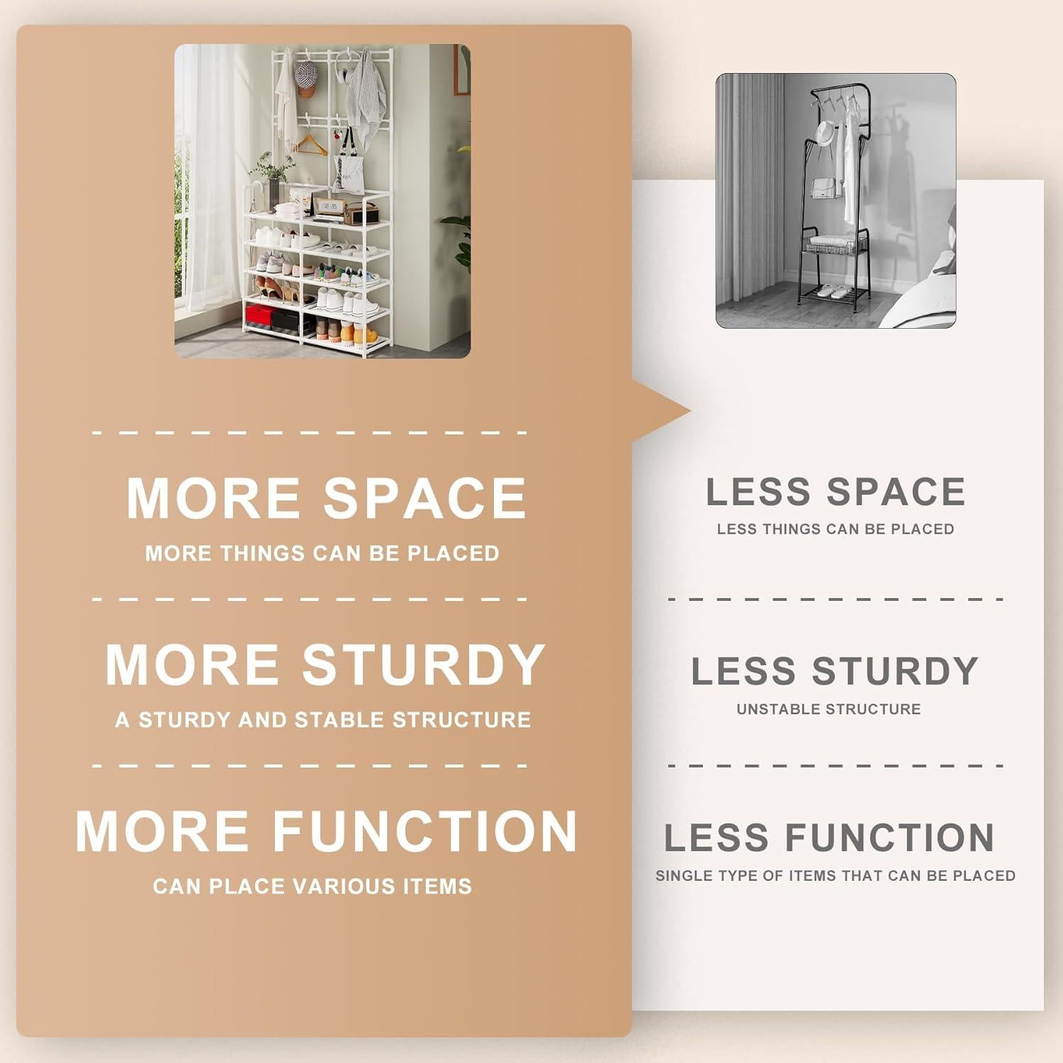 Perchero UDEAR de 5 Niveles con 9 Ganchos, Blanco