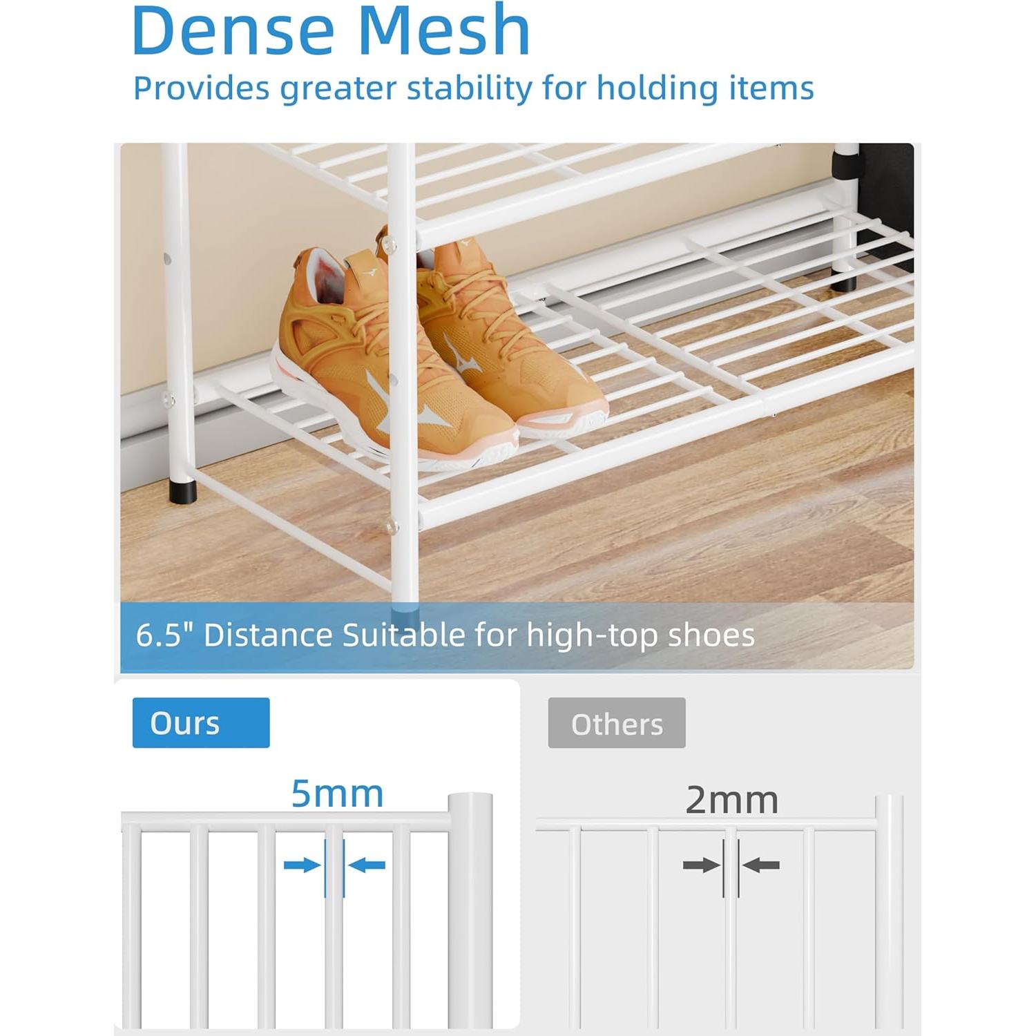 Estante de Zapatos de Metal MWQ 6 Niveles Blanco 68.58 cm