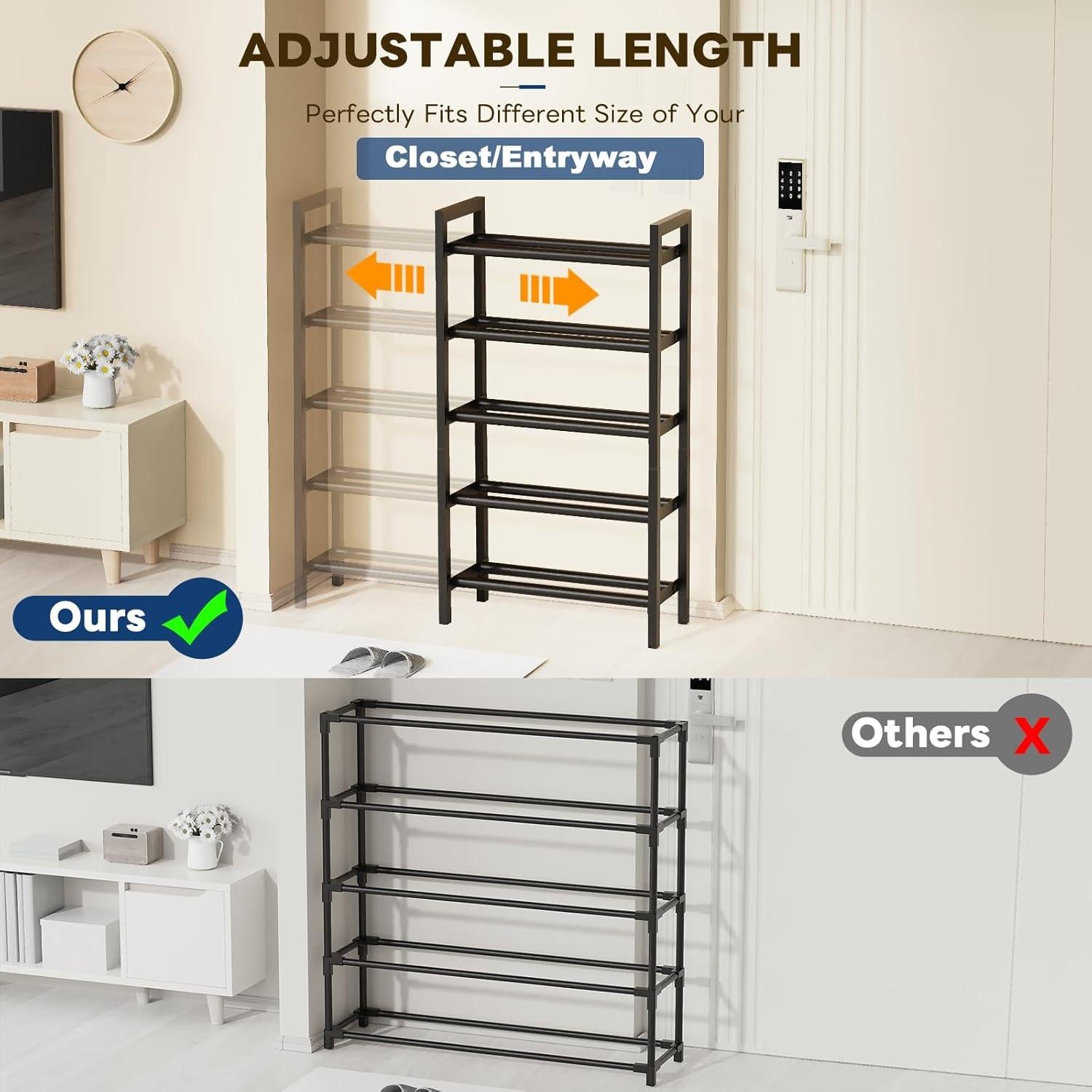 Estante Expandible para Zapatos Mavivegue 5 Niveles Ajustable