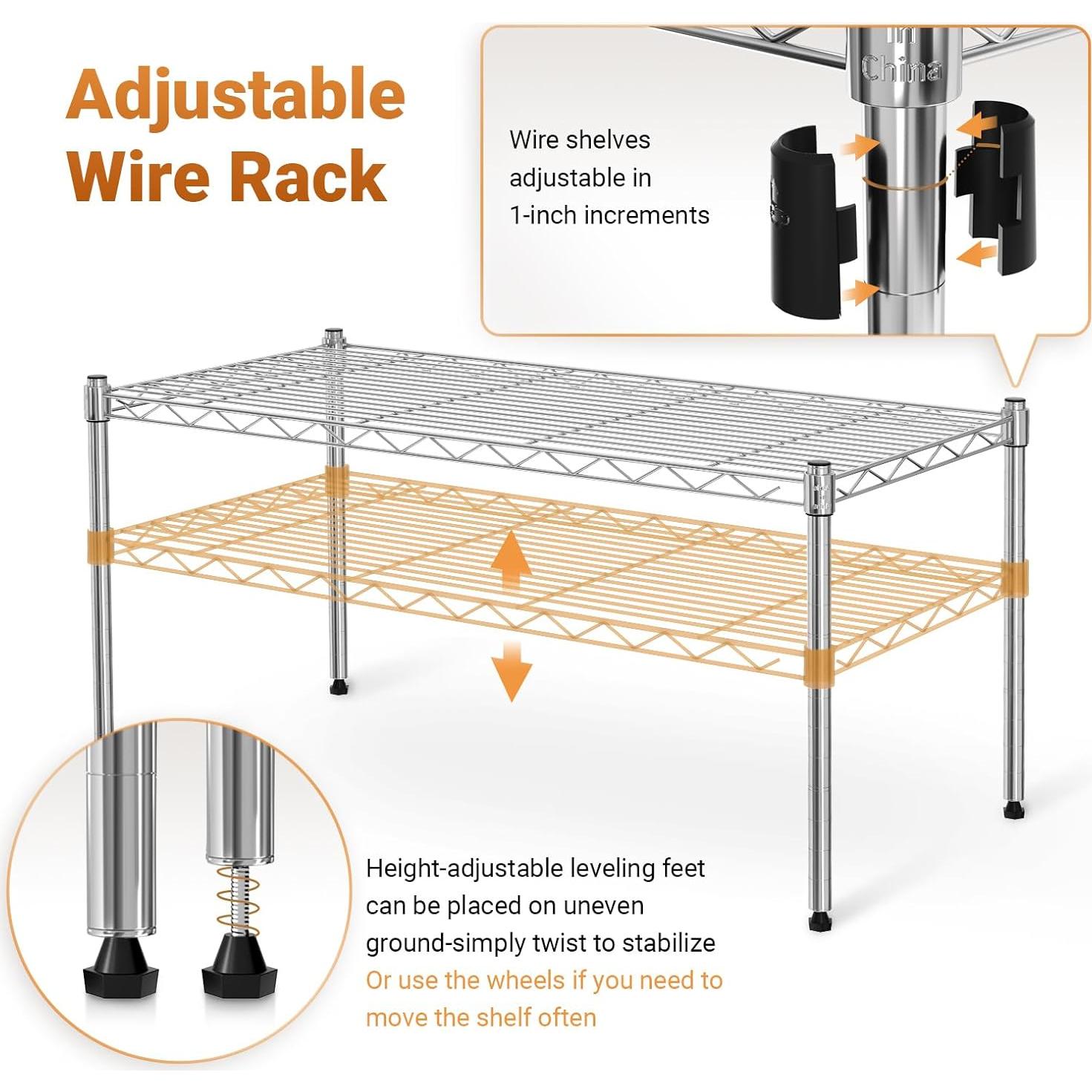 Estantería de Almacenamiento Simple Deluxe 1 Nivel 76x35x38 cm Cromo