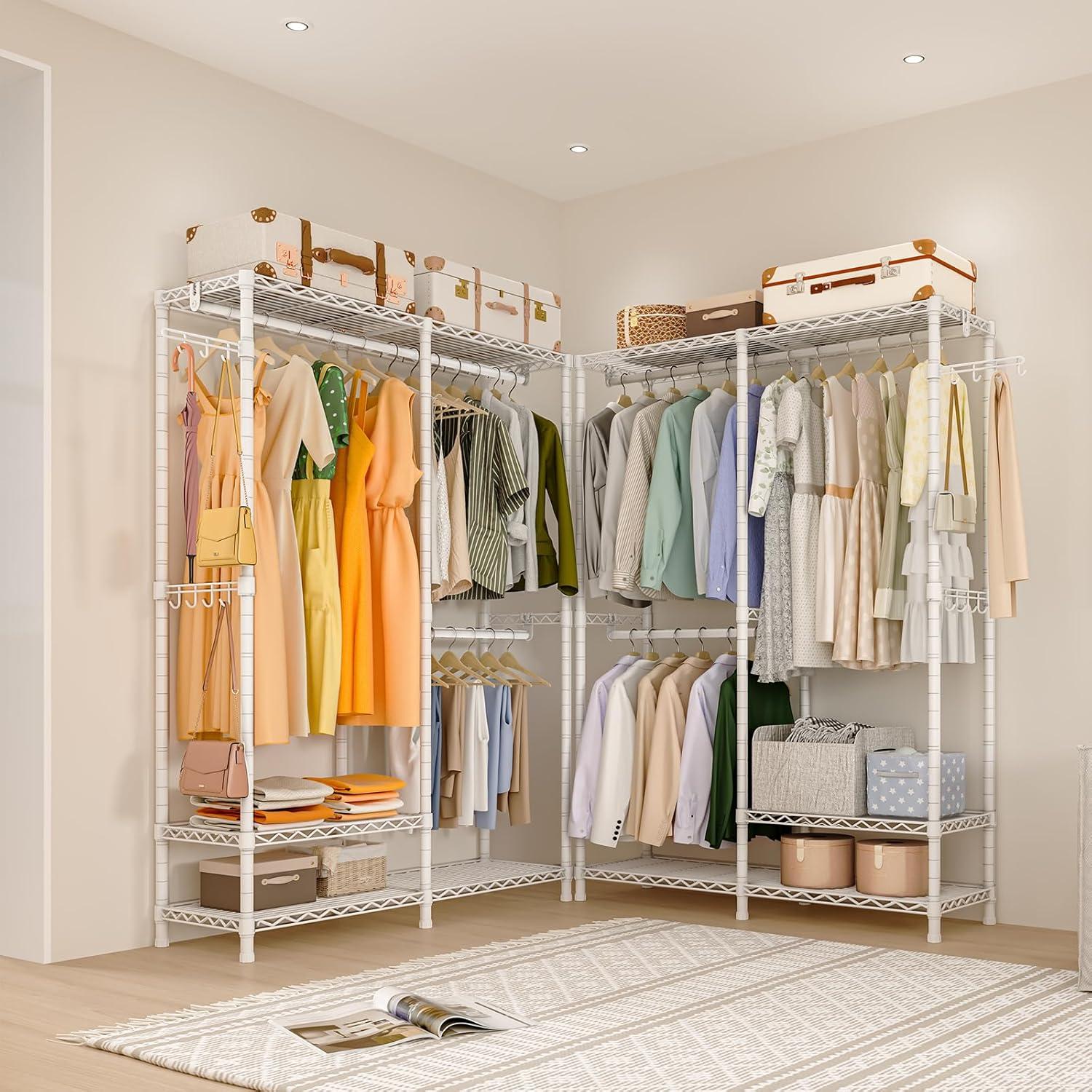 Estante para Ropa Exglobol Blanco 3 Niveles 113.5x42x195 cm