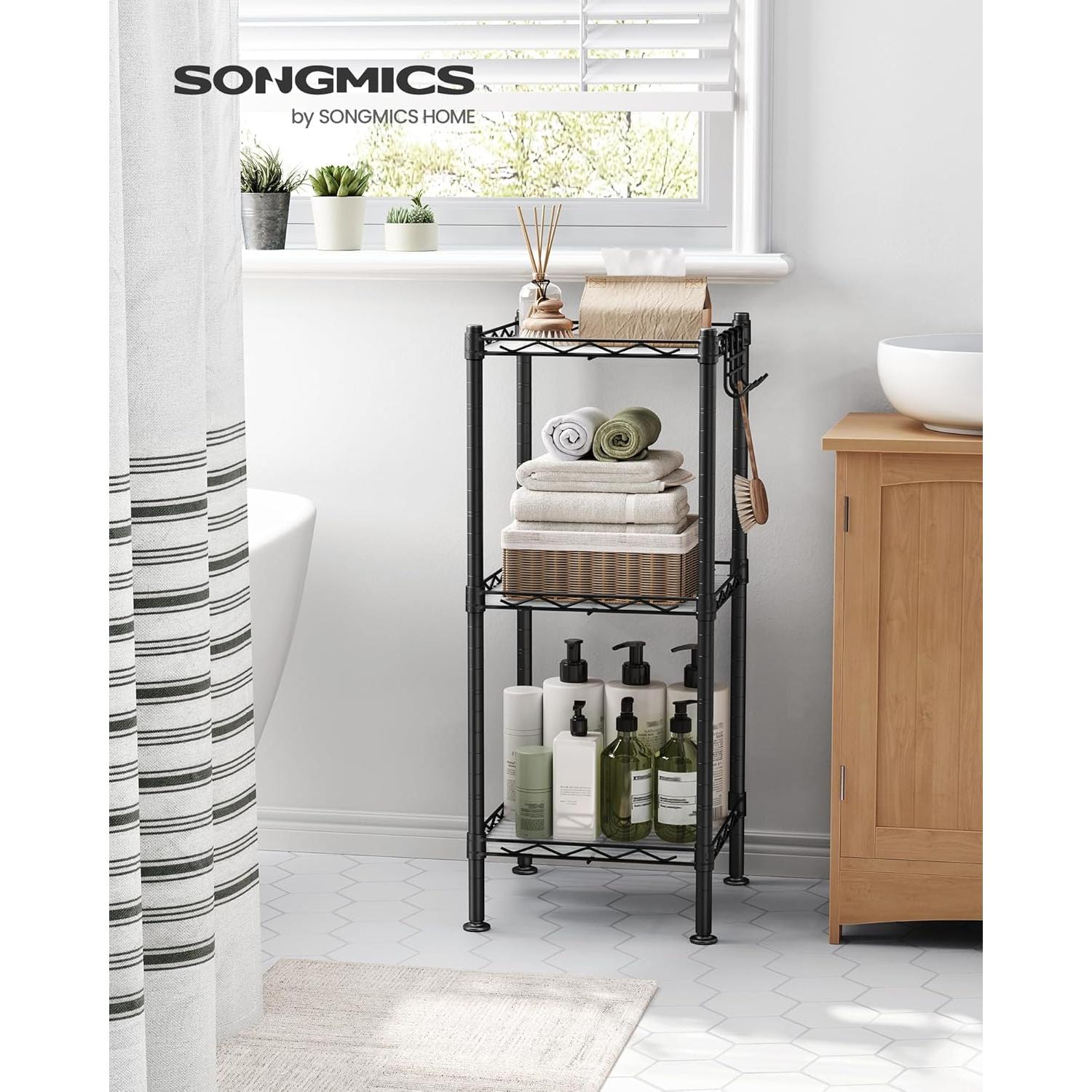 Estante de Baño SONGMICS 3 Niveles Ajustable Negro Tinta
