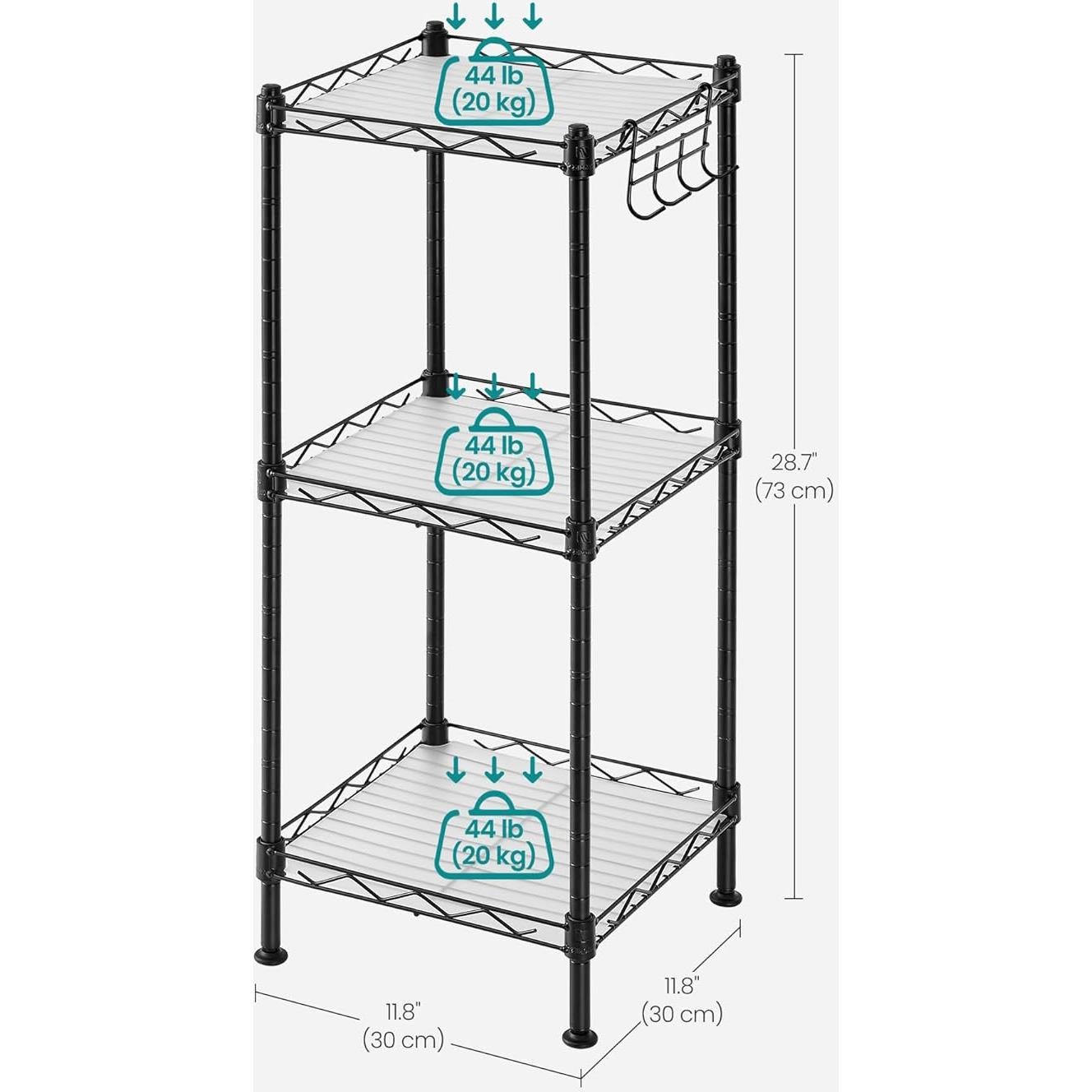 Estante de Baño SONGMICS 3 Niveles Ajustable Negro Tinta