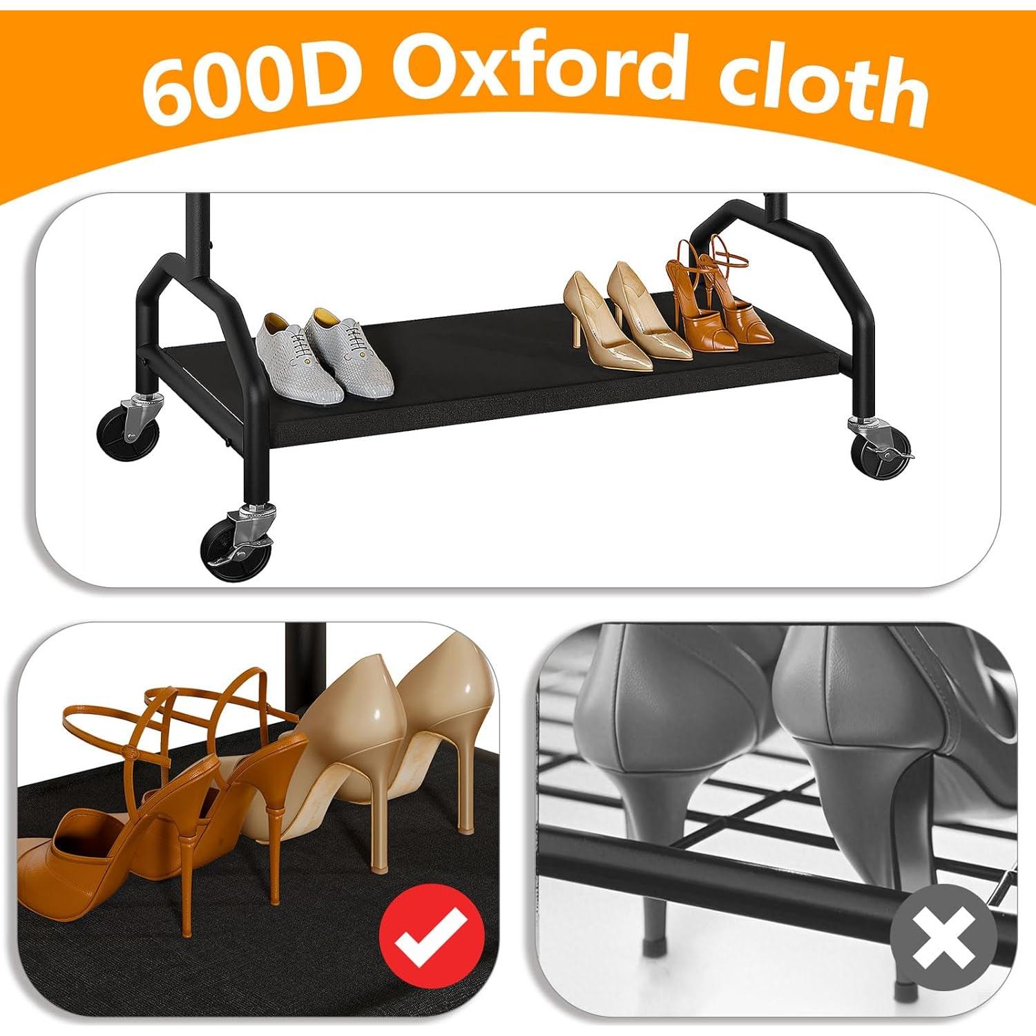 Perchero Doble Wiracks con Ruedas 130kg 87.6x40.1x200.7cm