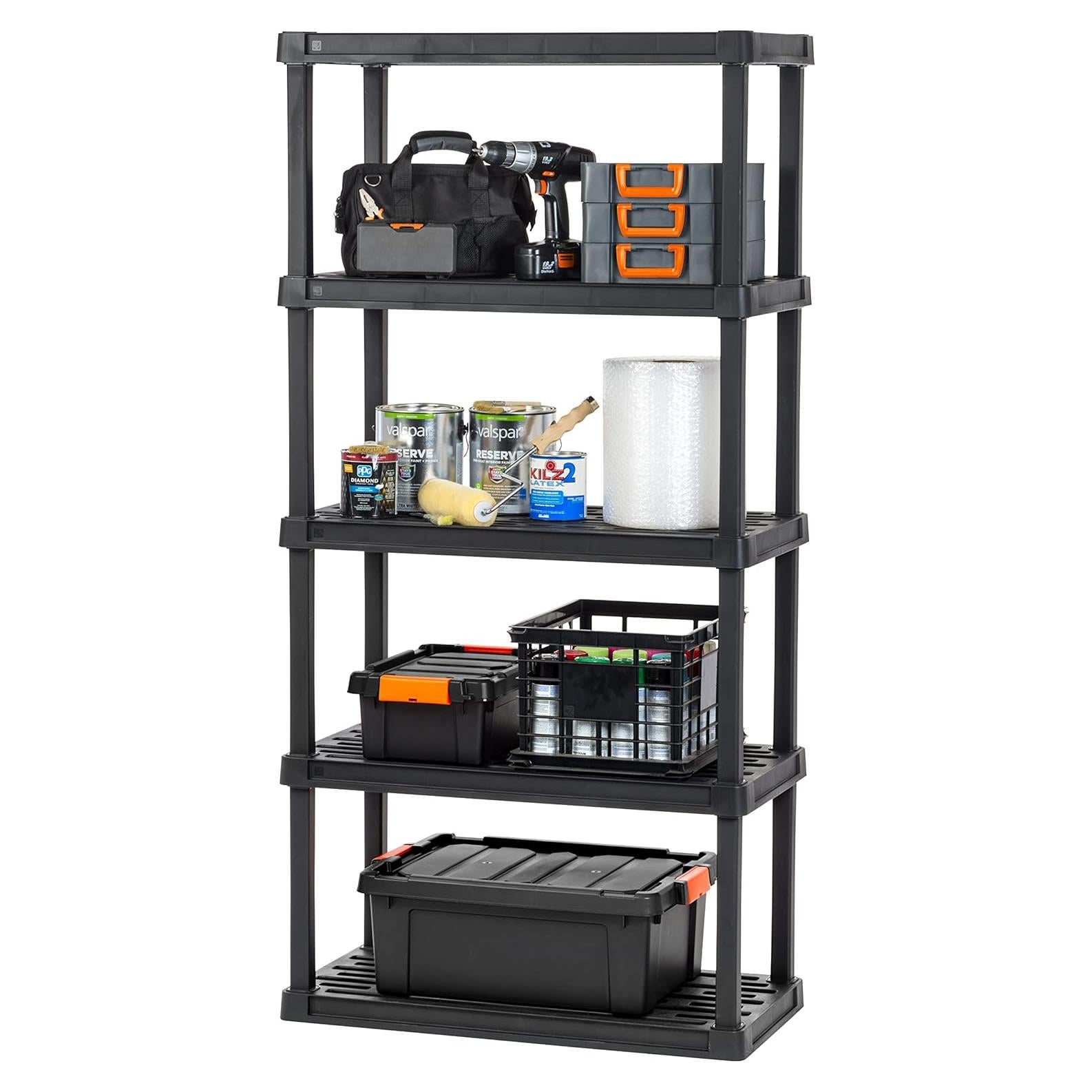 Estantería de Plástico IRIS USA 5 Niveles 227kg Negra