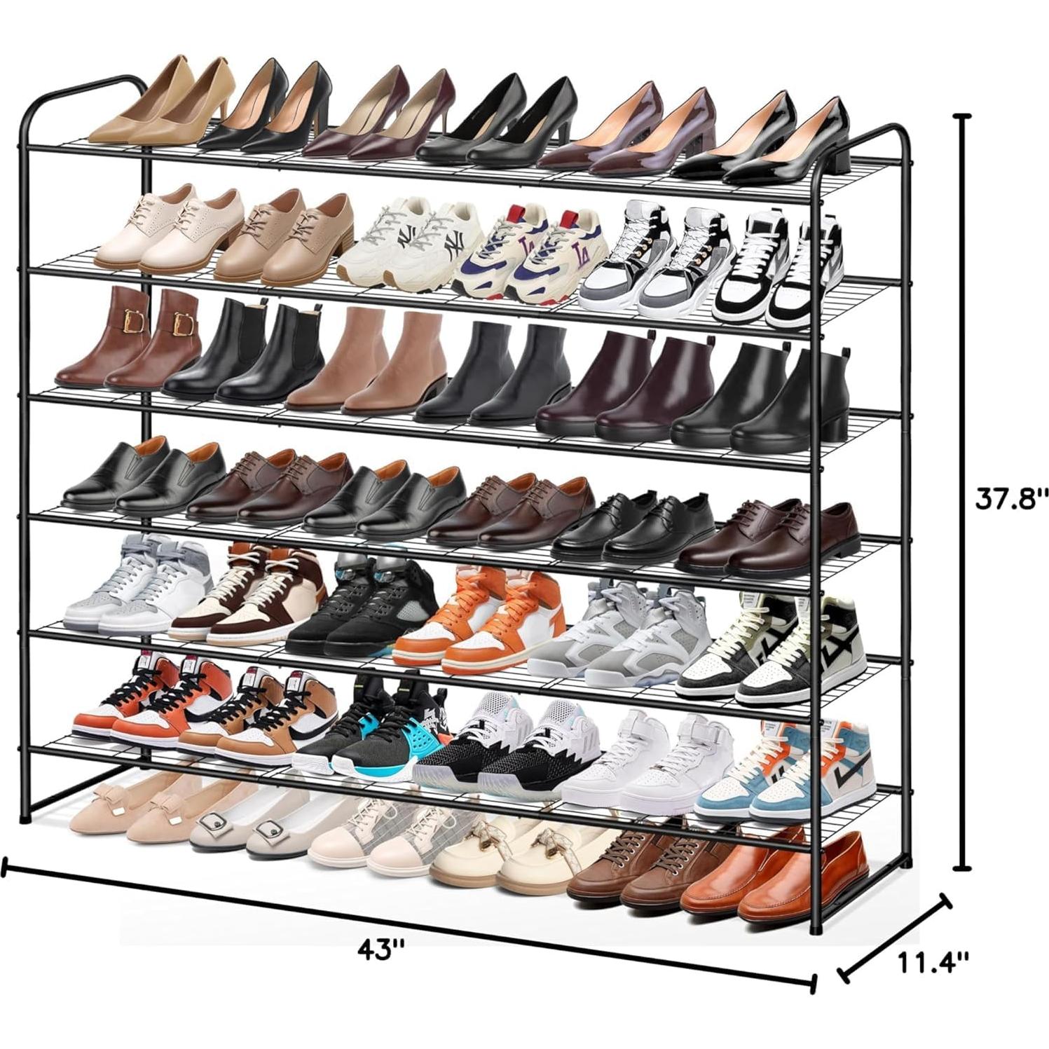 Estante de Zapatos KEETDY 6 Niveles Metal Negro 42 Pares