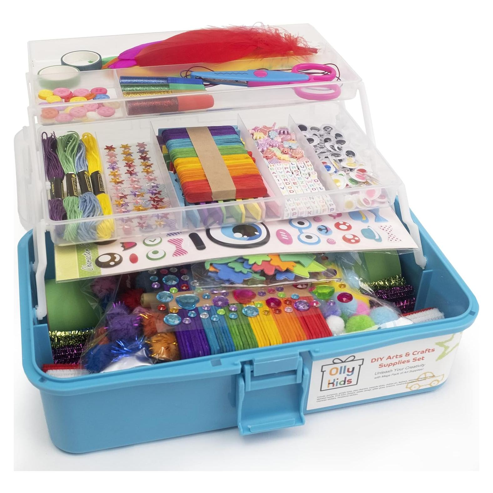 Kit de Manualidades Olly Kids - Caja Organizadora Azul 1092 Piezas