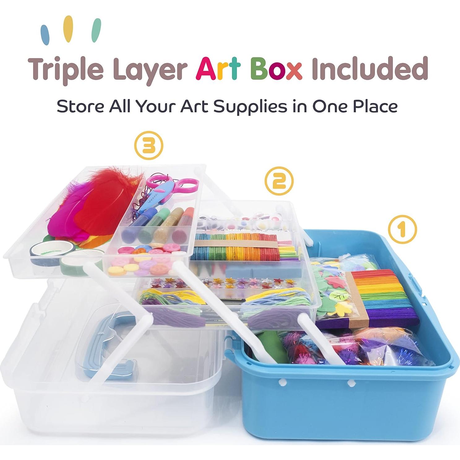 Kit de Manualidades Olly Kids - Caja Organizadora Azul 1092 Piezas