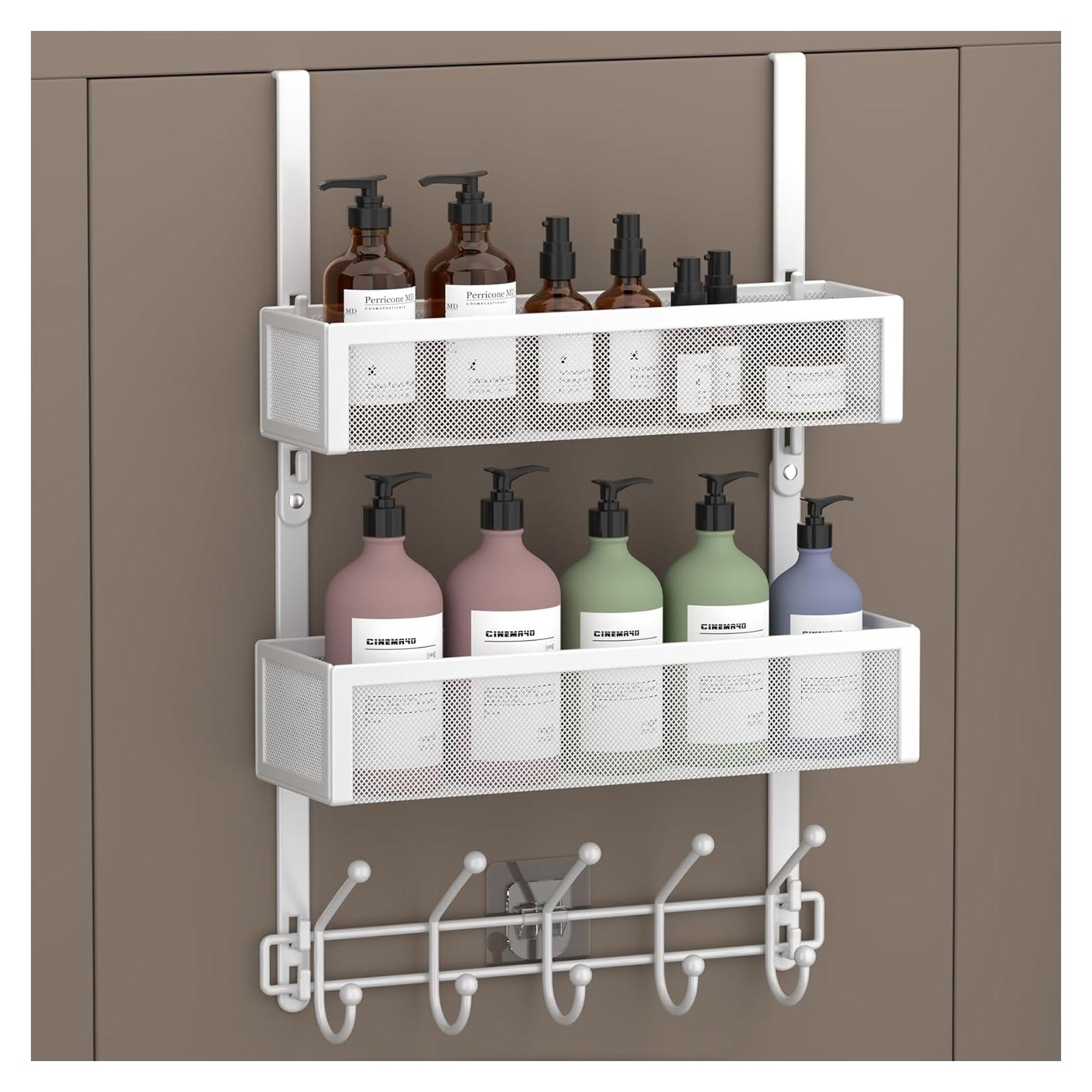 Organizador de Puerta Aimeaihe con 2 Cestas y 10 Ganchos Blanco