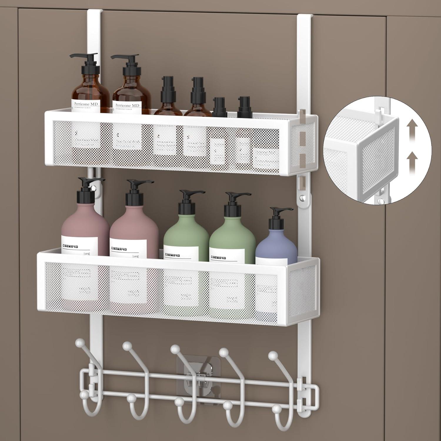 Organizador de Puerta Aimeaihe con 2 Cestas y 10 Ganchos Blanco