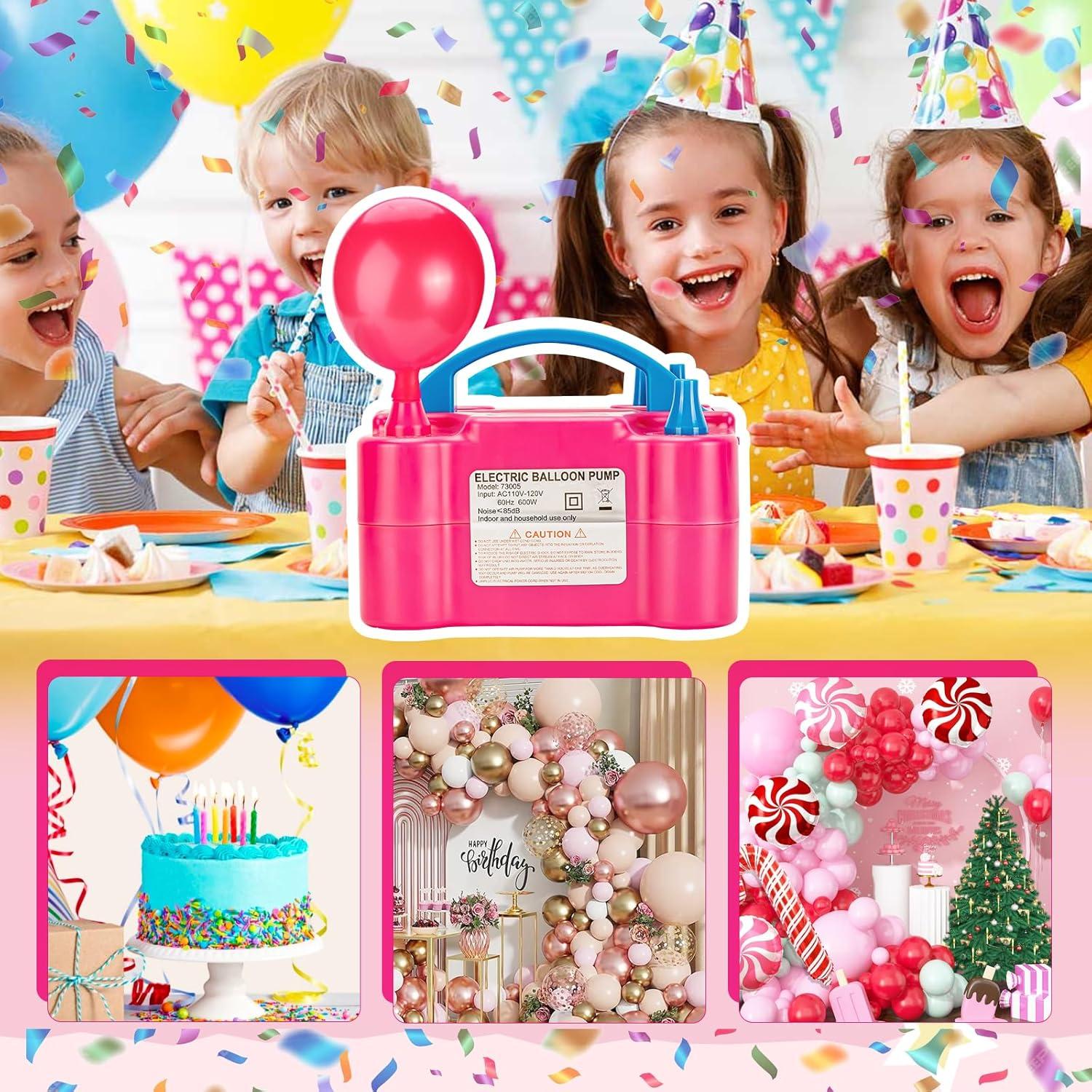 Bomba de Aire Eléctrica AGPTEK Rosa 600W Doble Boquilla