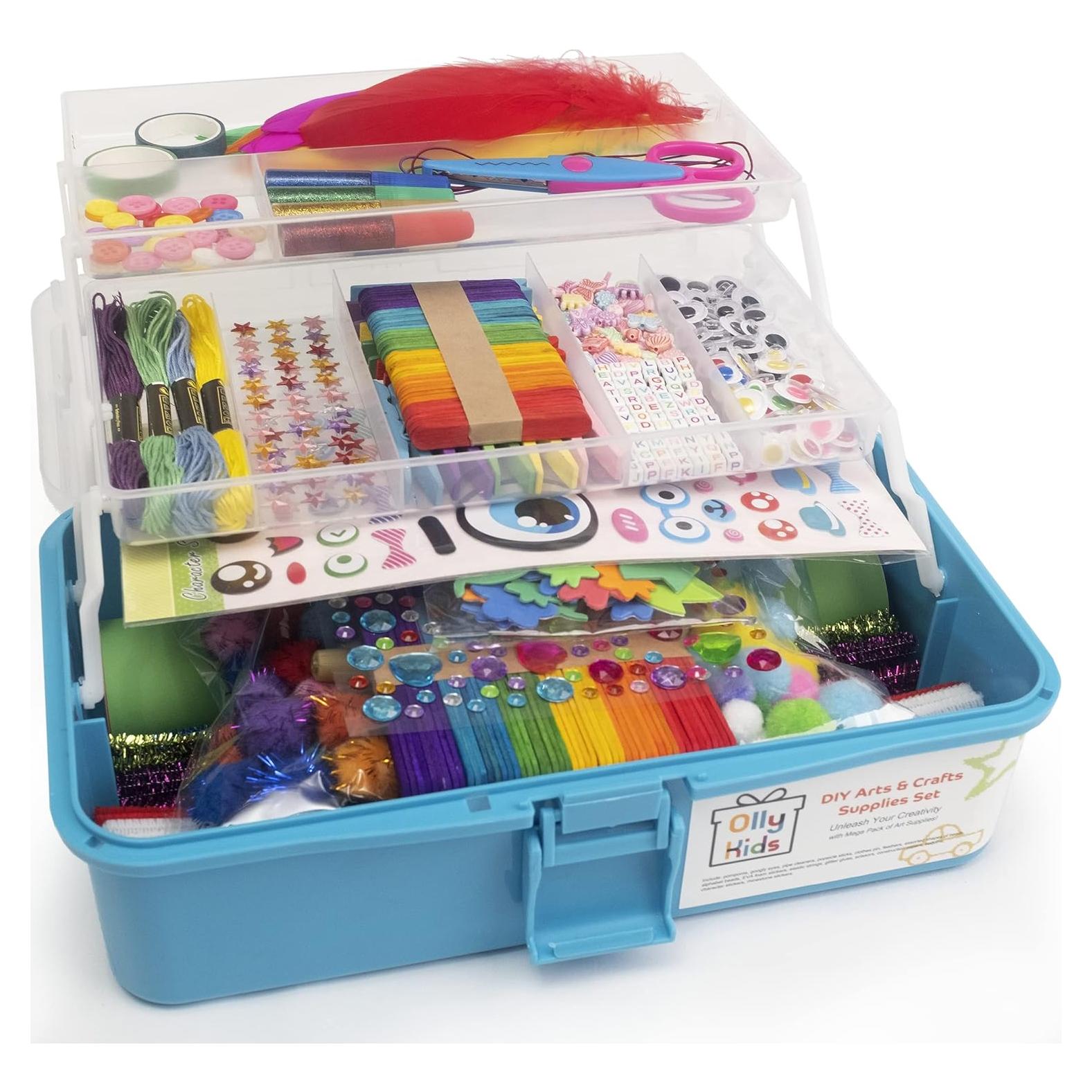 Kit de Manualidades Olly Kids - Caja Organizadora Azul 1092 Piezas