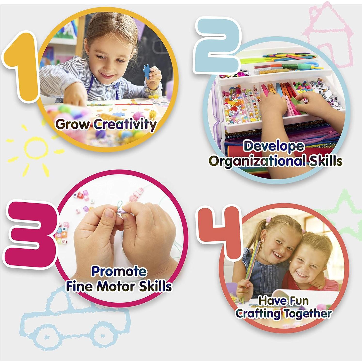 Kit de Manualidades Olly Kids - Caja Organizadora Azul 1092 Piezas