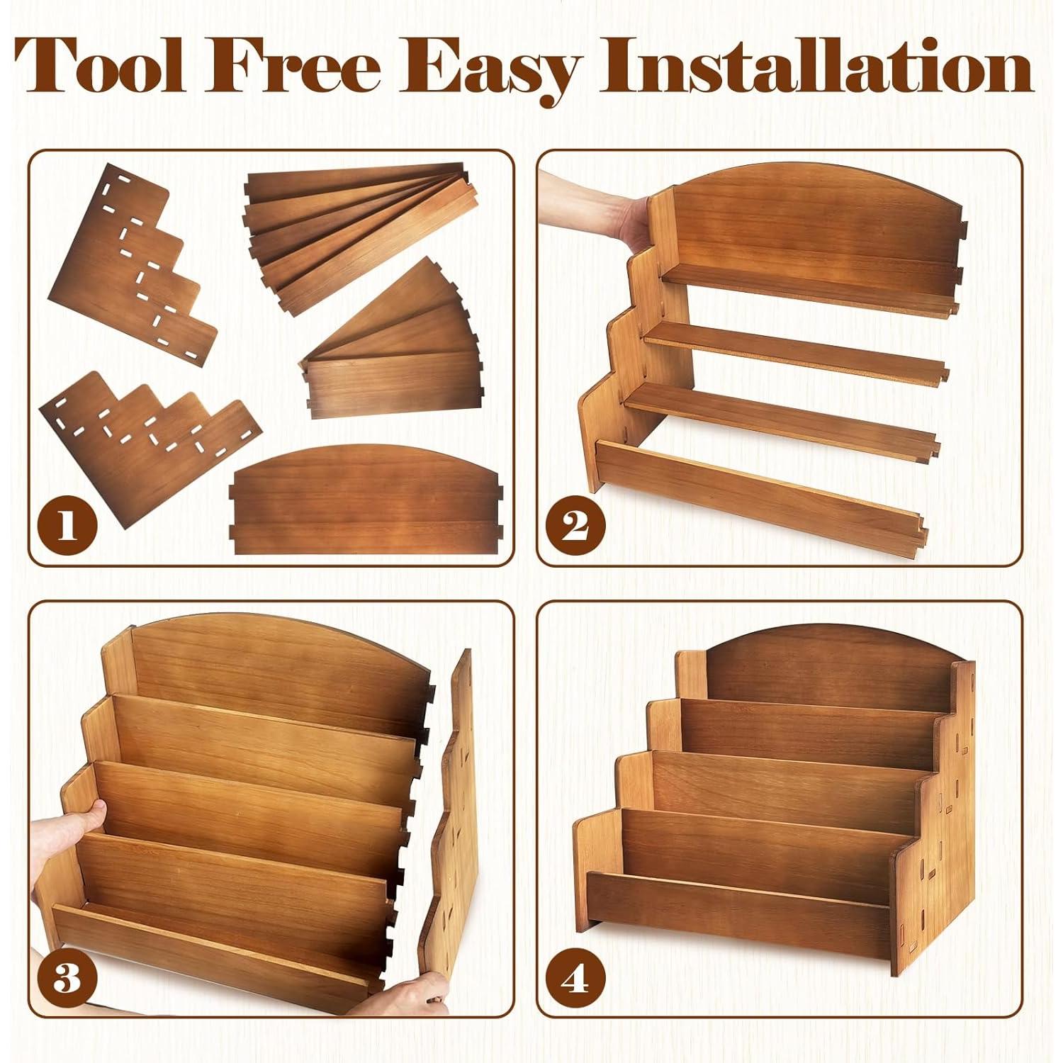 Soporte de Exhibición de Tarjetas de Felicitación de Madera 4 Niveles