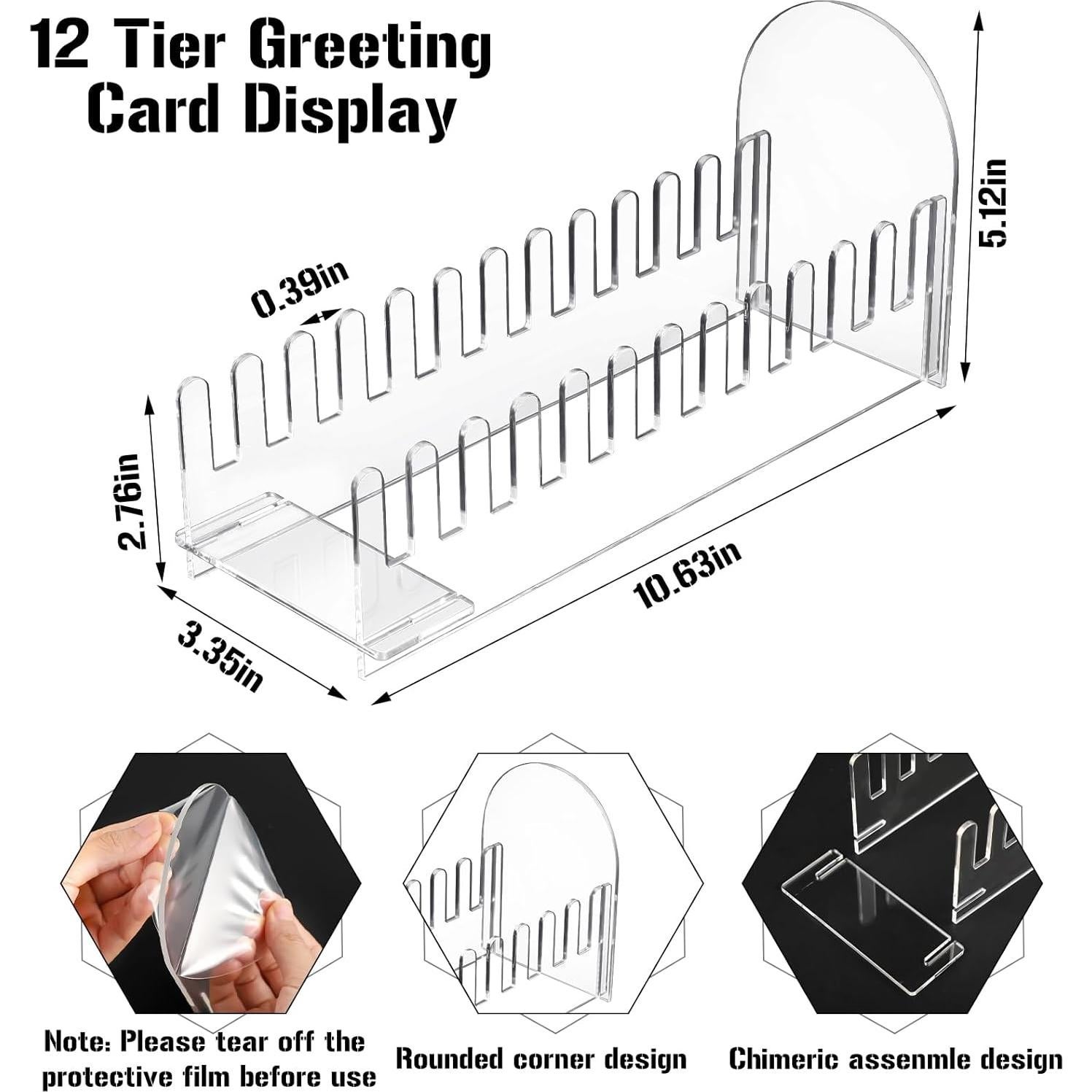 Soporte de Exhibición de Tarjetas de Saludo Acrílico Briwooody - 2 Pcs