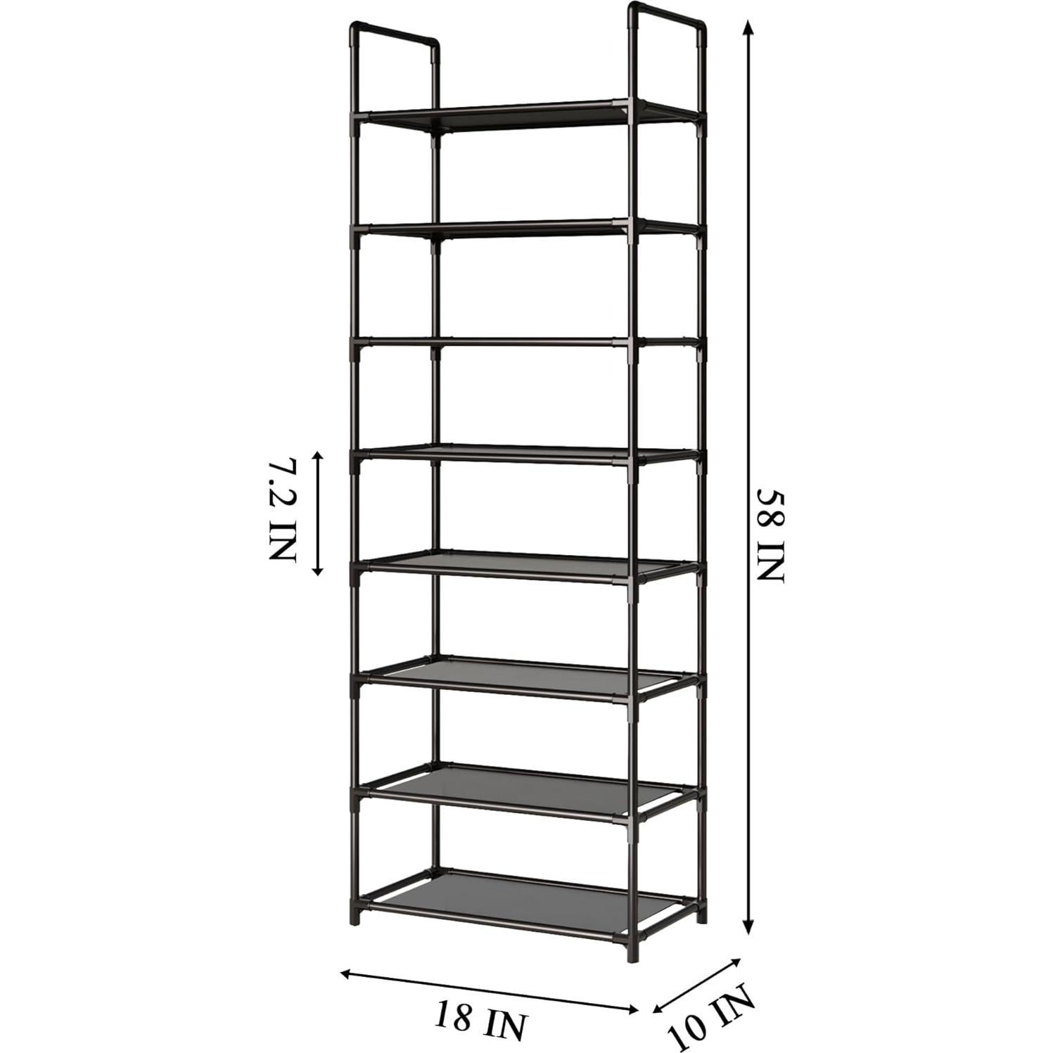 Estante para zapatos MUAHRCE 8 niveles ajustable Blanco 45.7x25.4x147.3 cm