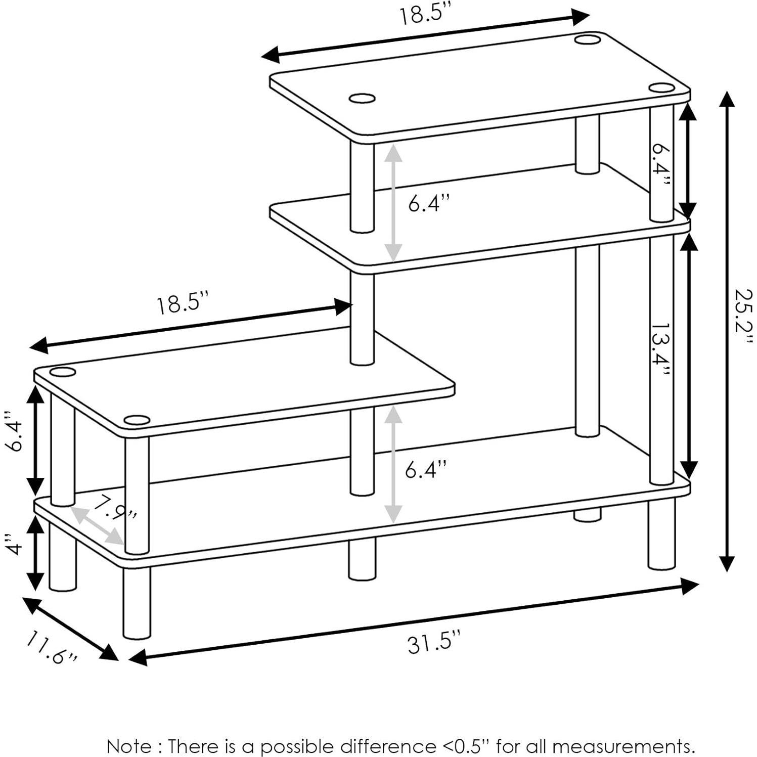 Estante Lateral Furinno Turn-N-Tube 3 Niveles Espresso
