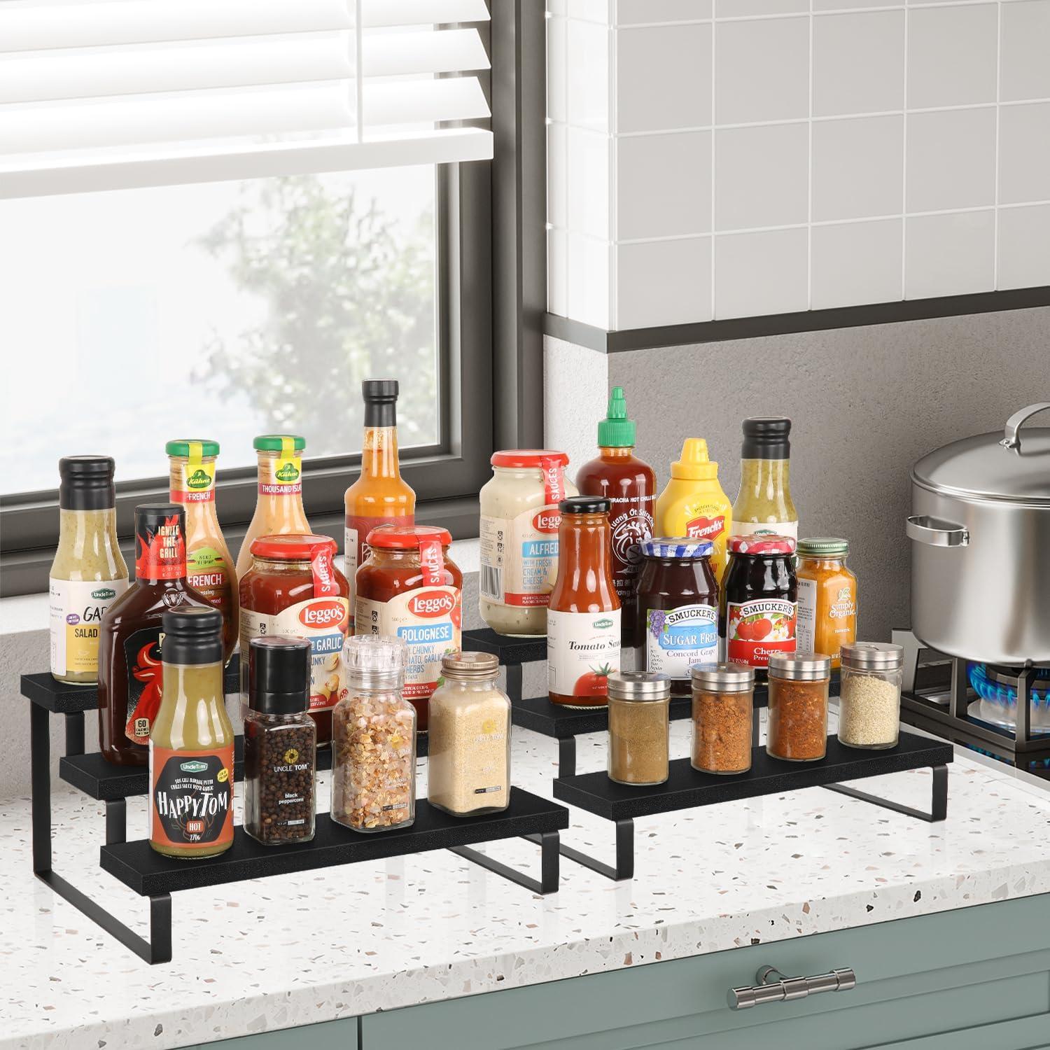 Soporte de Exhibición de Madera YINMIT 3 Niveles Negro