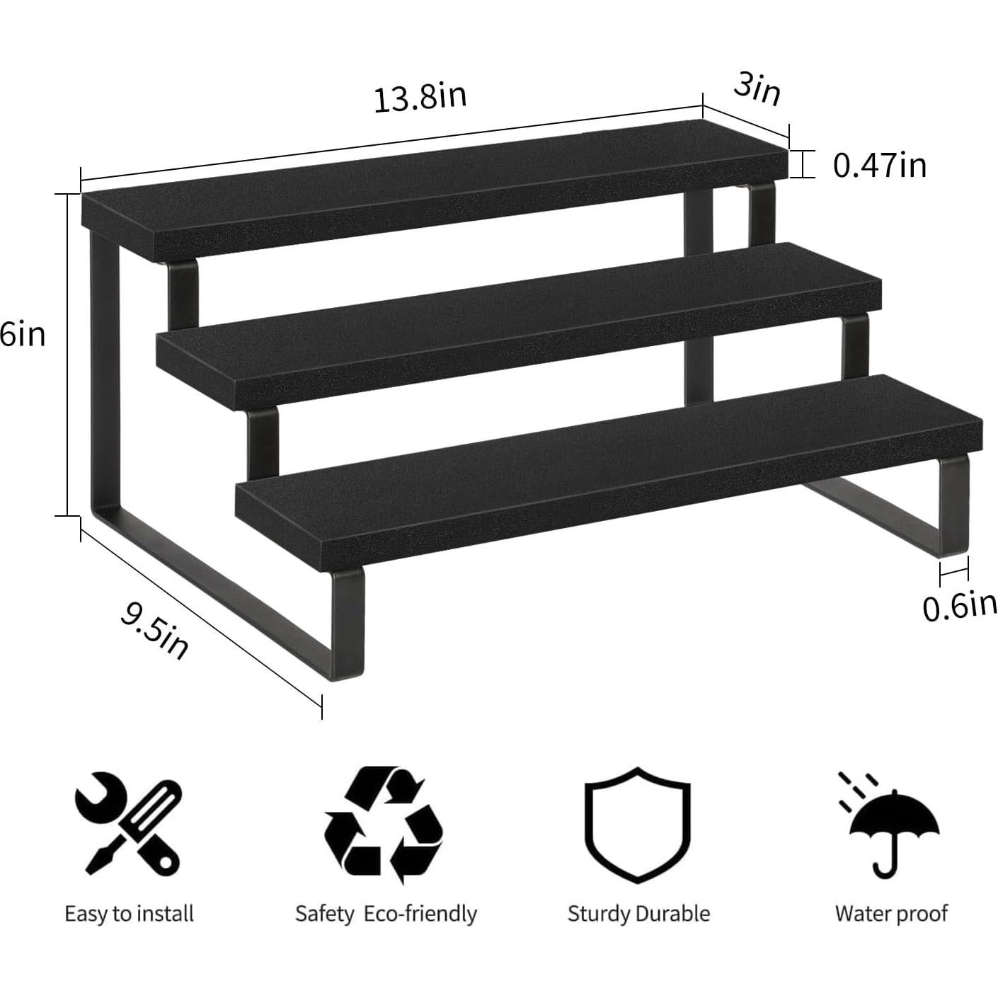 Soporte de Exhibición de Madera YINMIT 3 Niveles Negro