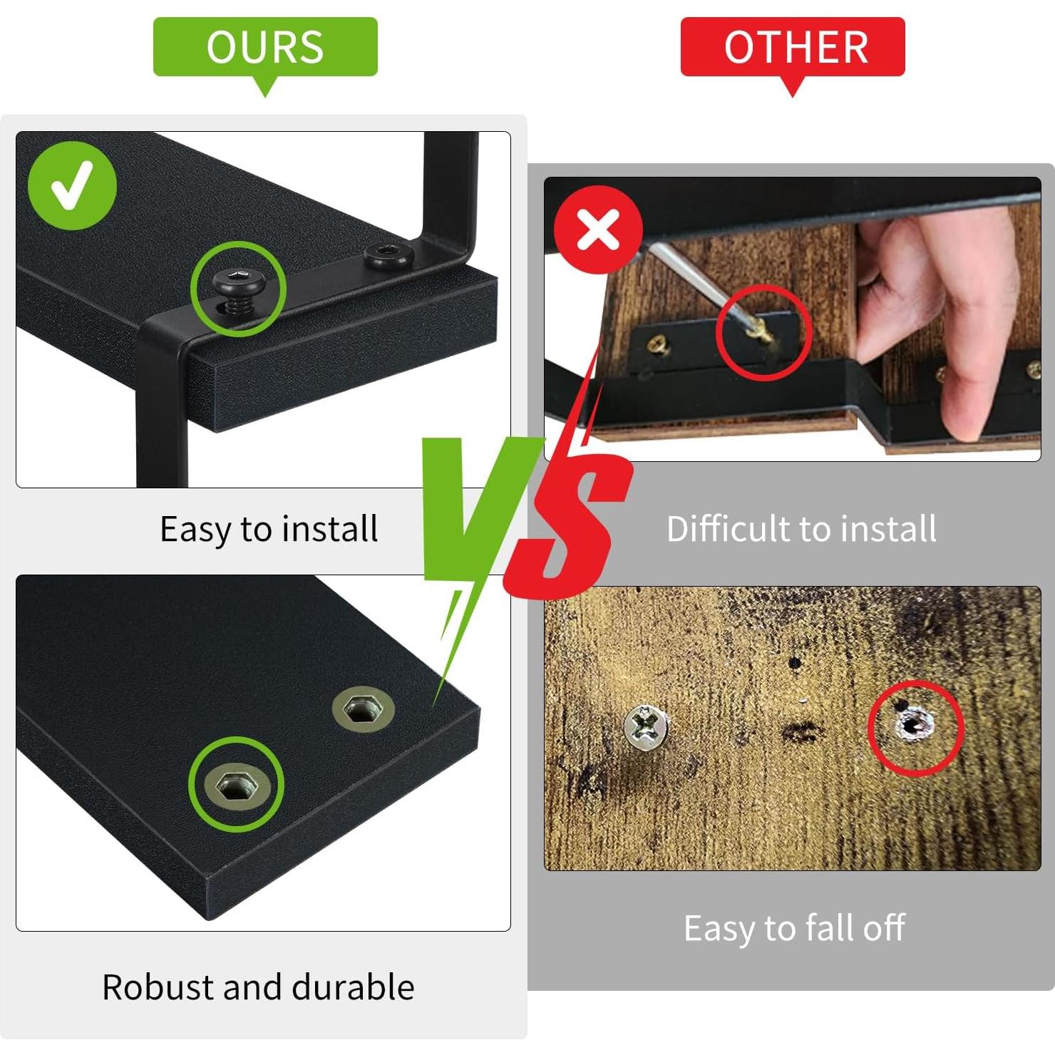 Soporte de Exhibición de Madera YINMIT 3 Niveles Negro