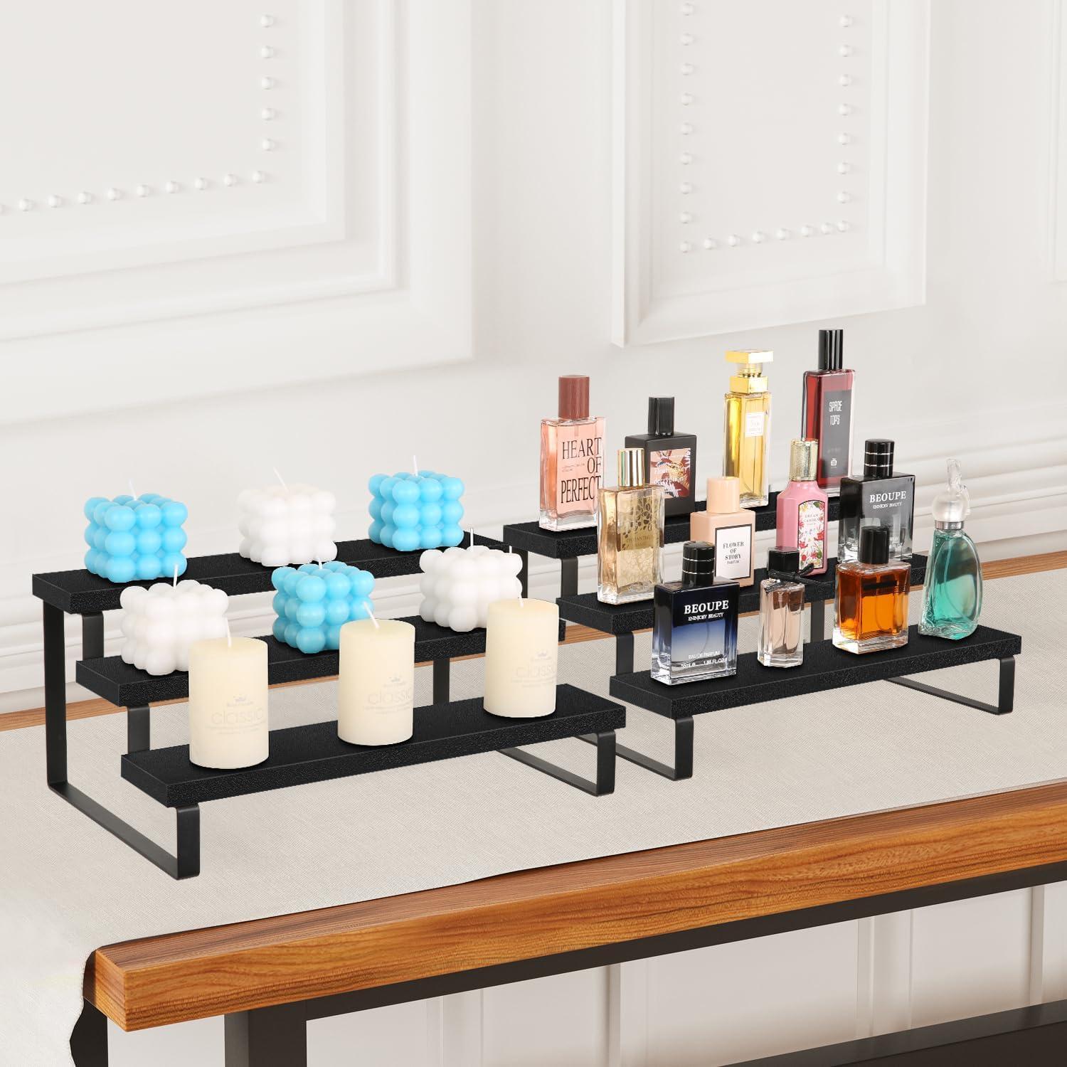 Soporte de Exhibición de Madera YINMIT 3 Niveles Negro