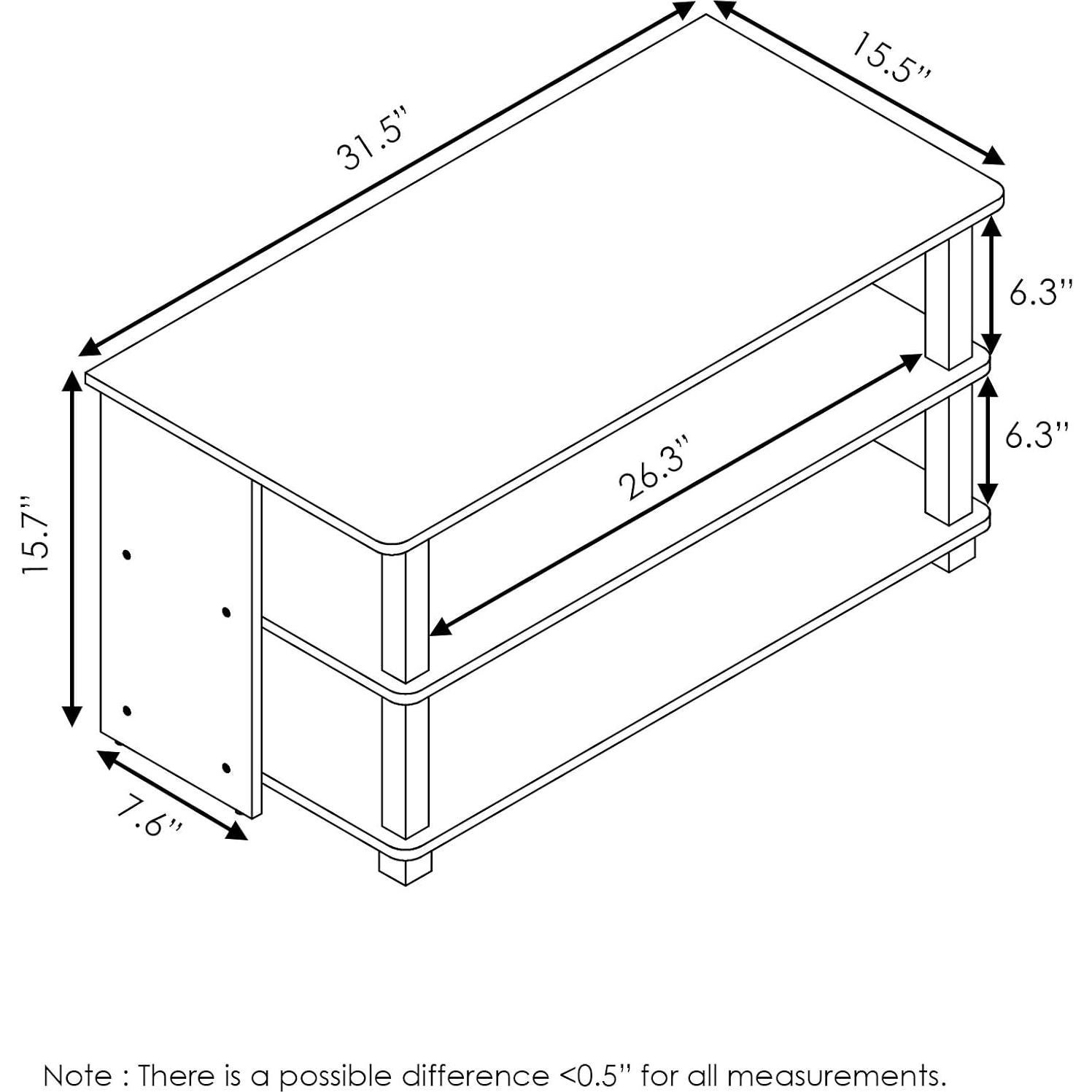 Estante para zapatos Furinno Turn-N-Tube 3 niveles 80 cm Espresso/Negro