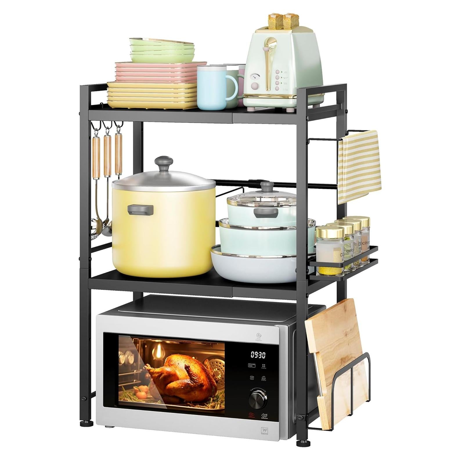 Estante Expandible para Microondas DOLALIKE 3 Niveles con Ganchos