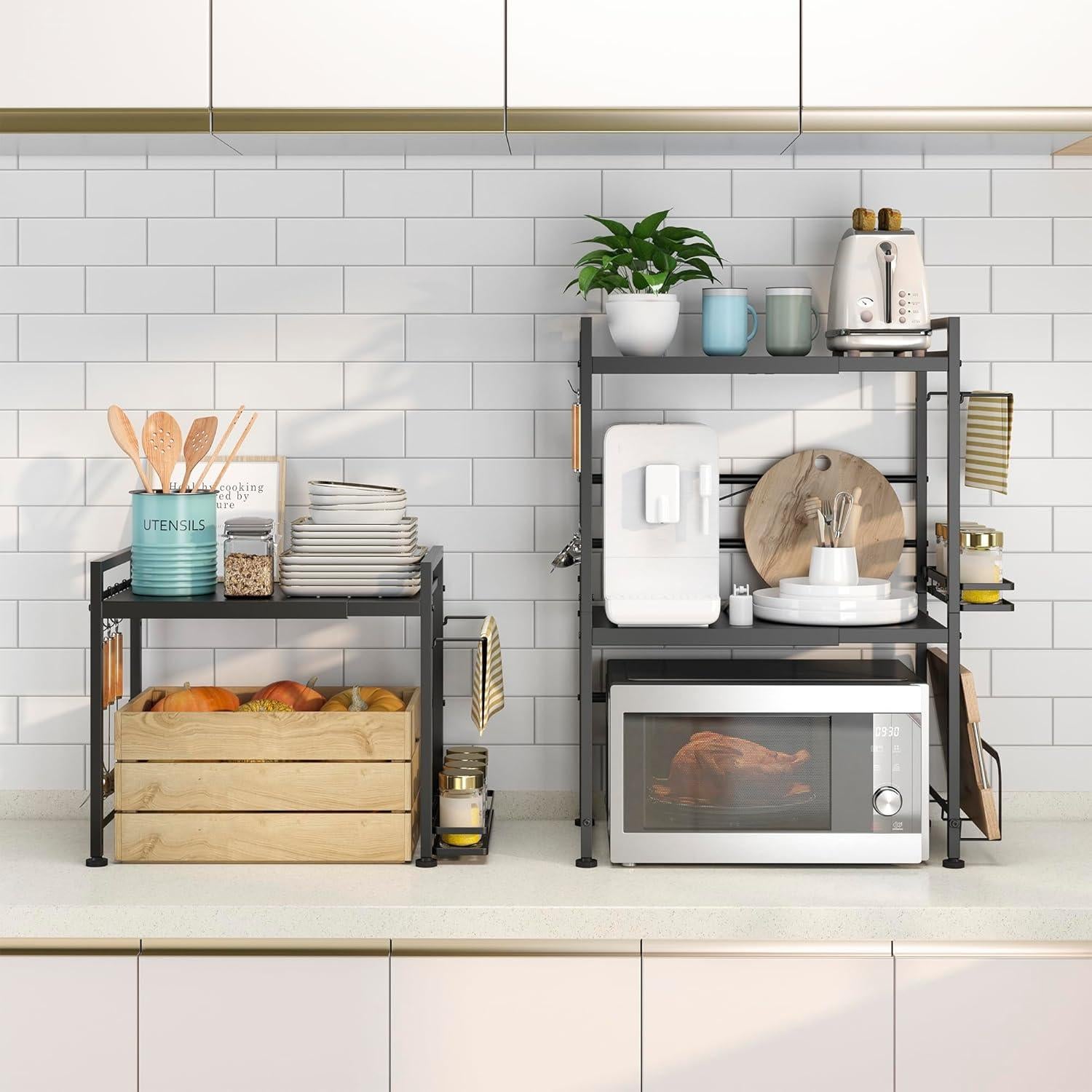 Estante Expandible para Microondas DOLALIKE 3 Niveles con Ganchos