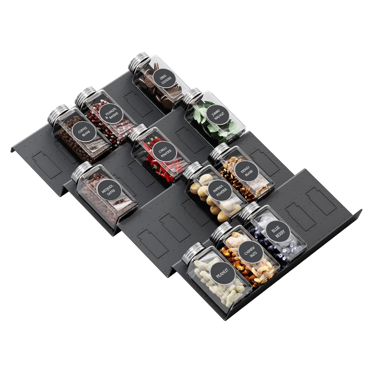 Organizador de Cajones para Especias Famhap 4 Piezas Expandible