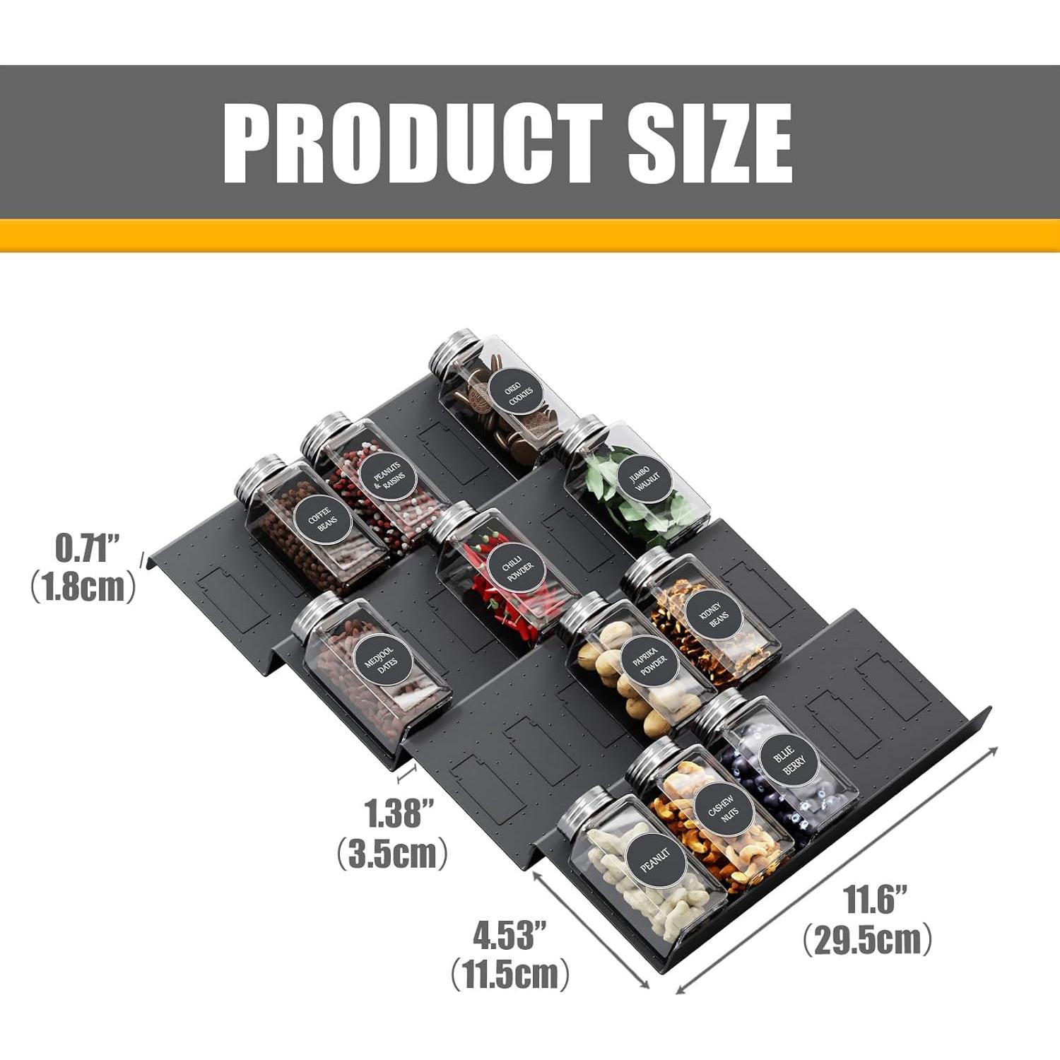 Organizador de Cajones para Especias Famhap 4 Piezas Expandible