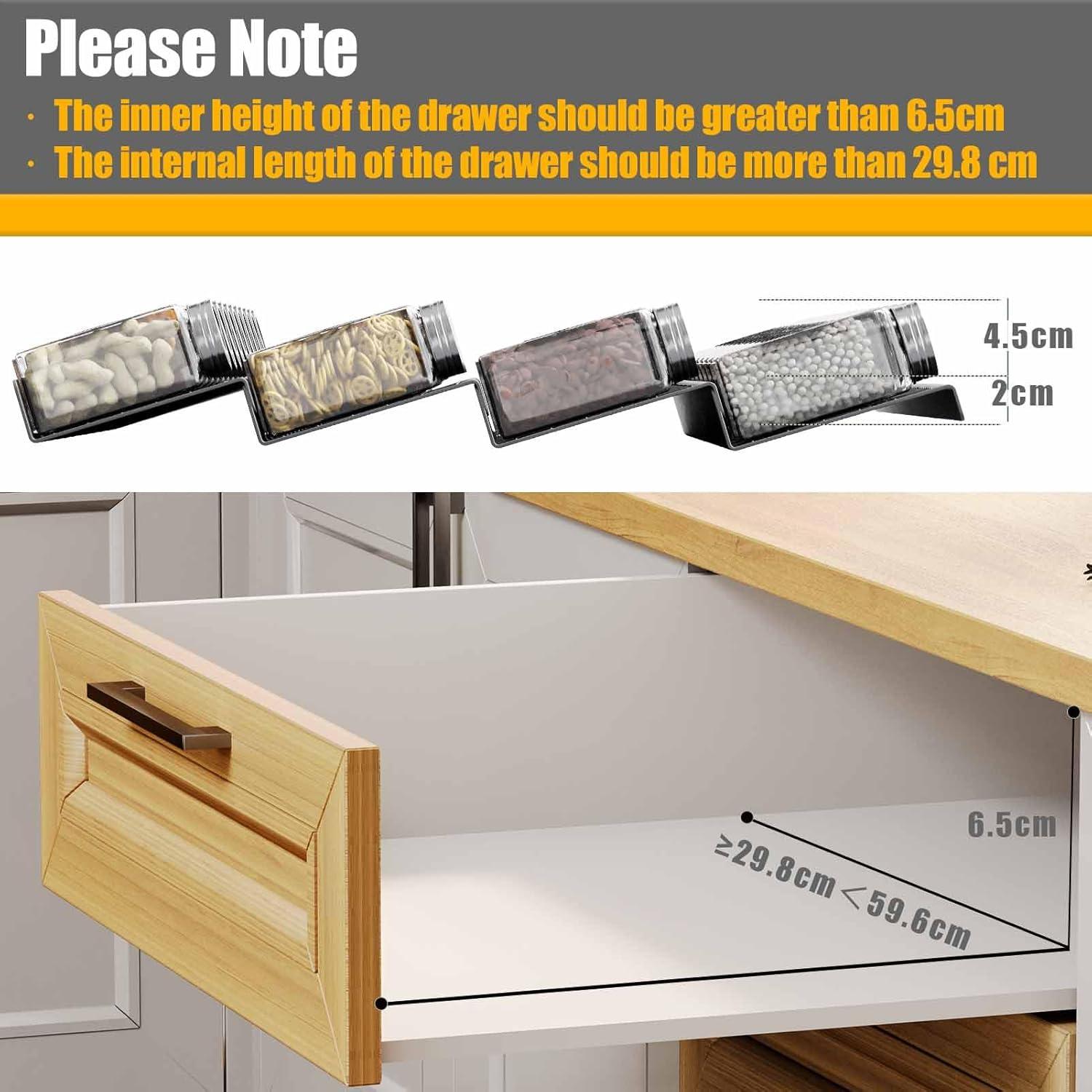 Organizador de Cajones para Especias Famhap 4 Piezas Expandible