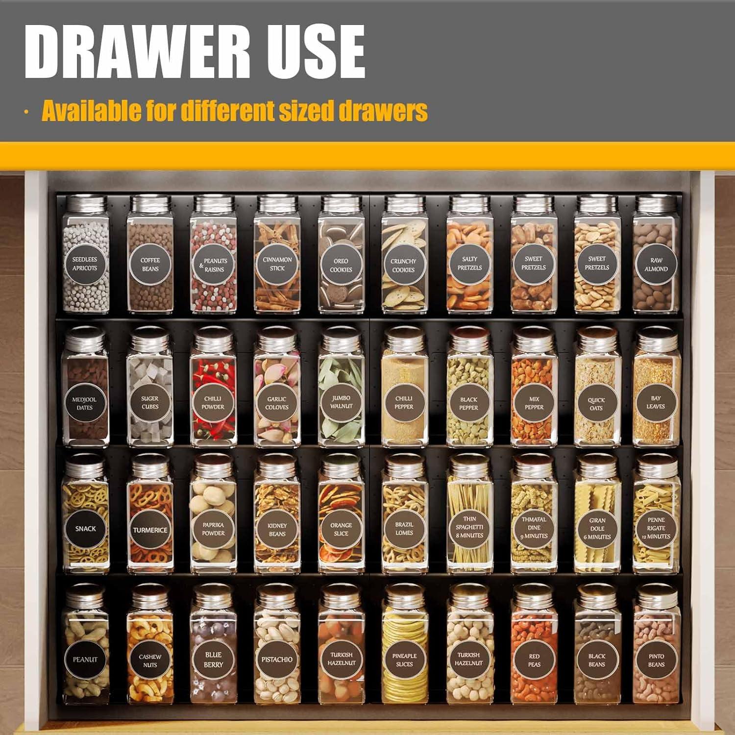 Organizador de Cajones para Especias Famhap 4 Piezas Expandible