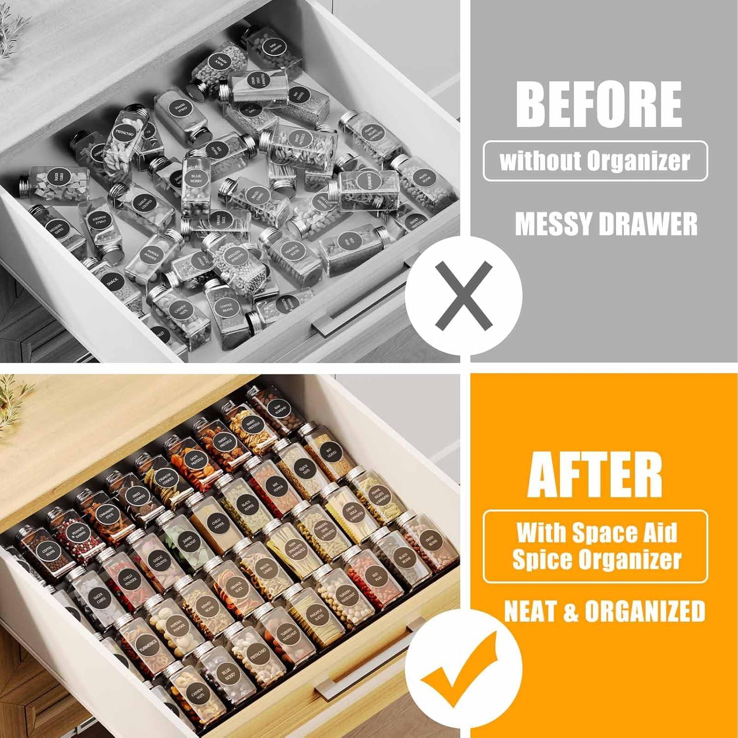 Organizador de Cajones para Especias Famhap 4 Piezas Expandible