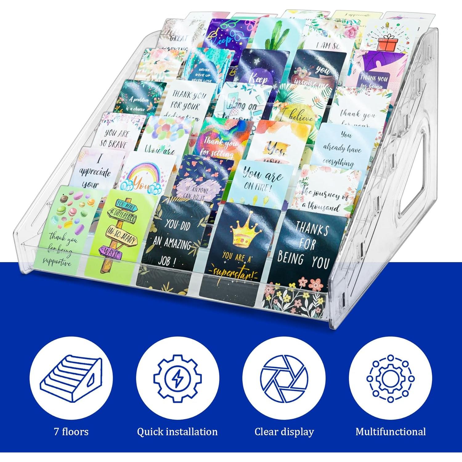 Soporte de Exhibición de Tarjetas Acrílico Philbinden 7 Niveles 30.5 cm