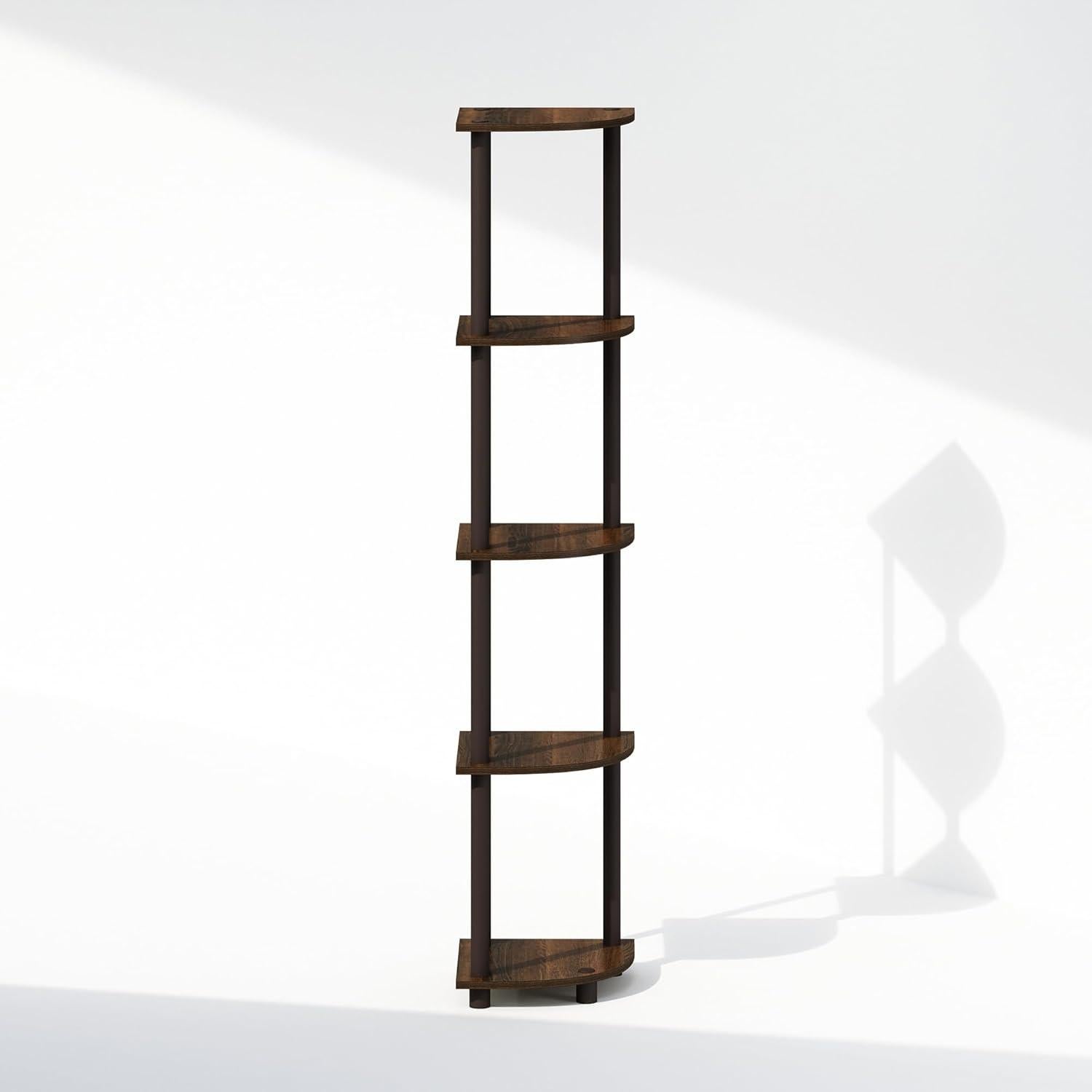 Estante de Esquina Furinno Turn-N-Tube 5 Niveles Madera Nogal