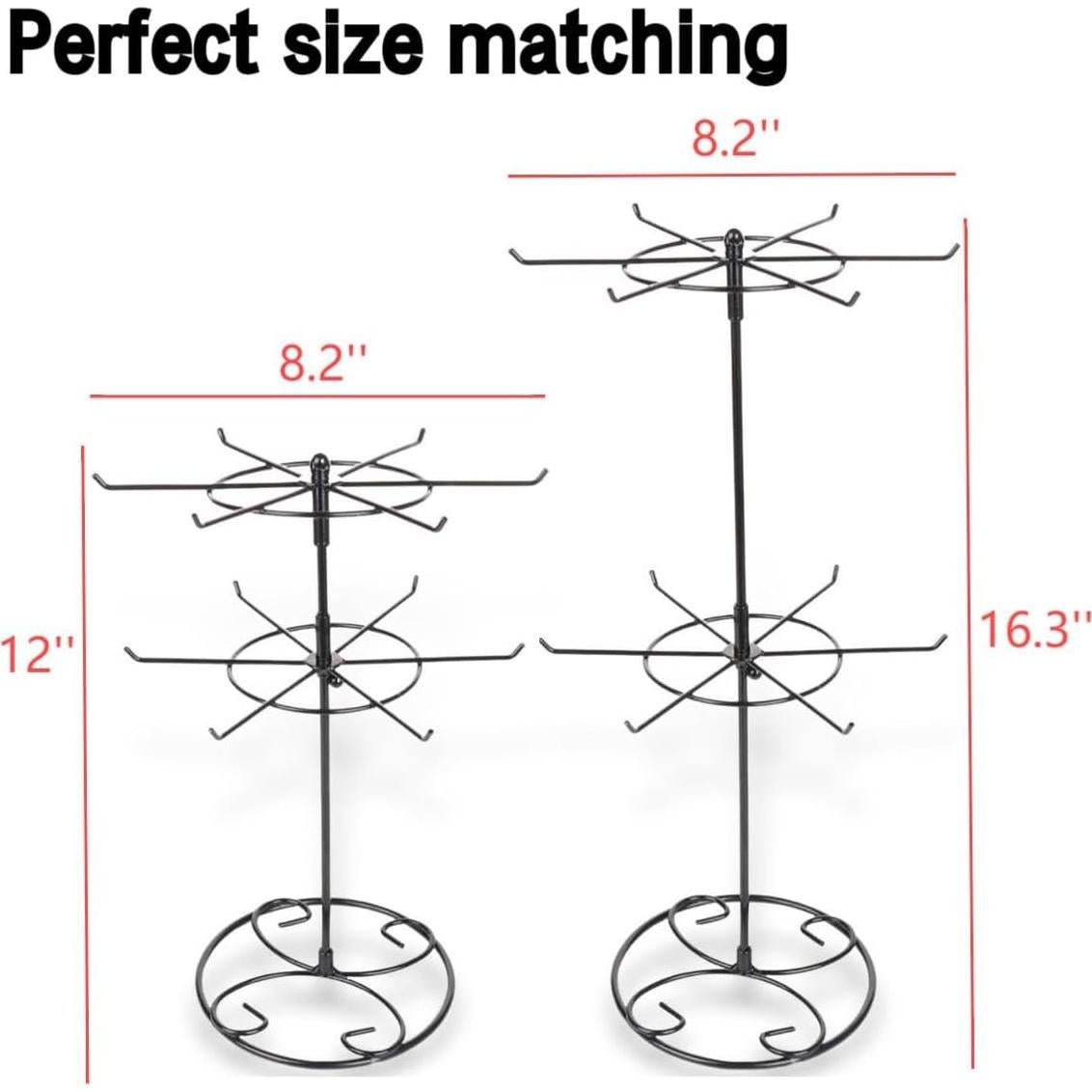 Soporte de Exhibición de Joyería Giratorio Eitonbu Negro 2 Niveles