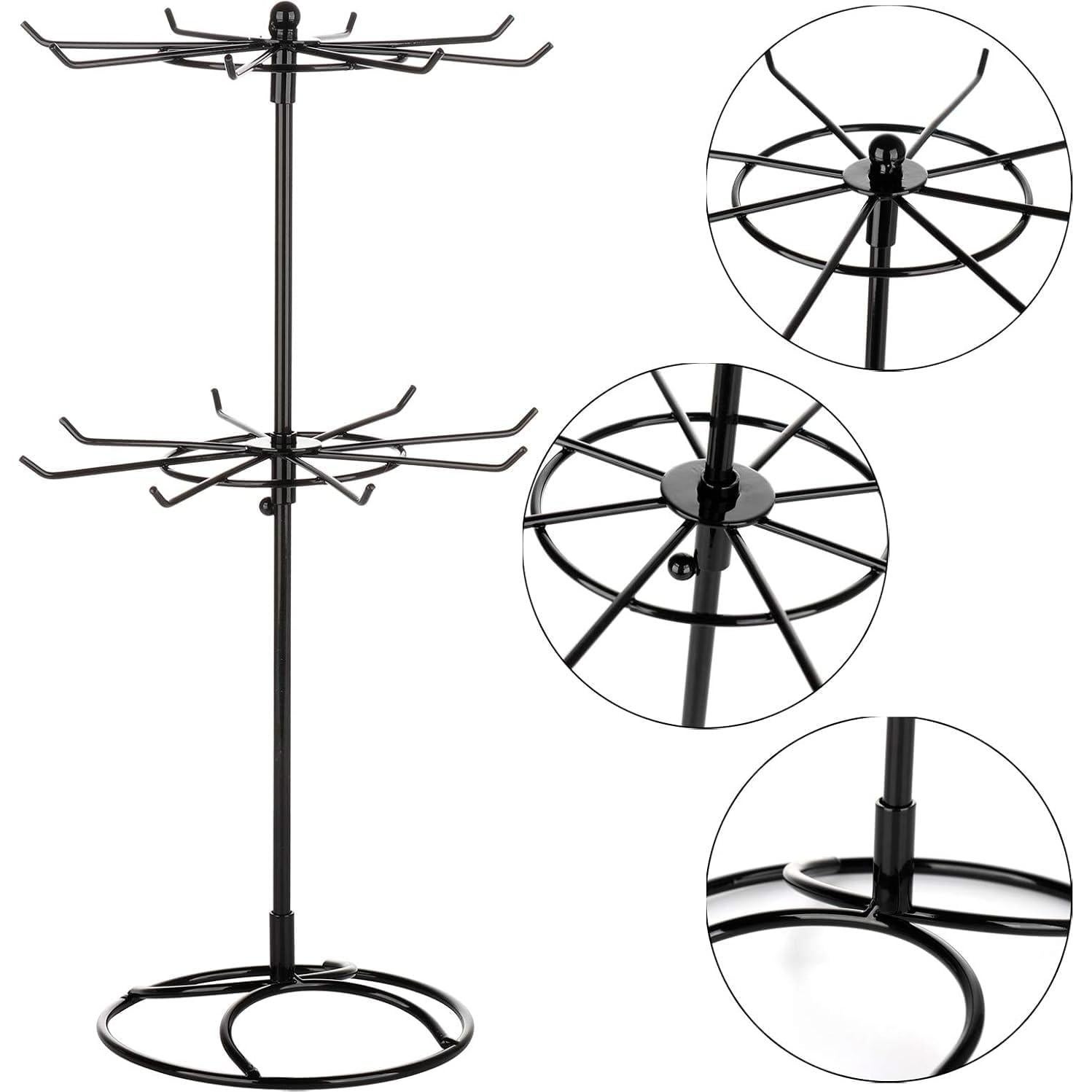 Soporte de Exhibición de Joyería Giratorio Eitonbu Negro 2 Niveles