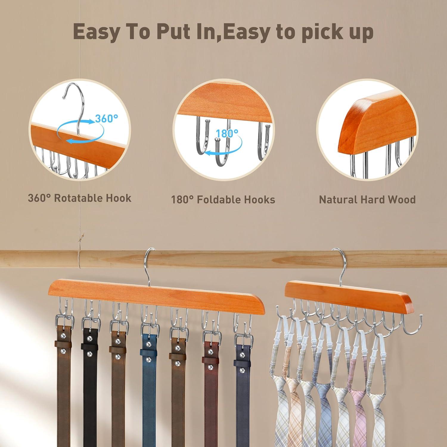 Soporte giratorio para cinturones y corbatas Taefuwr 2 piezas