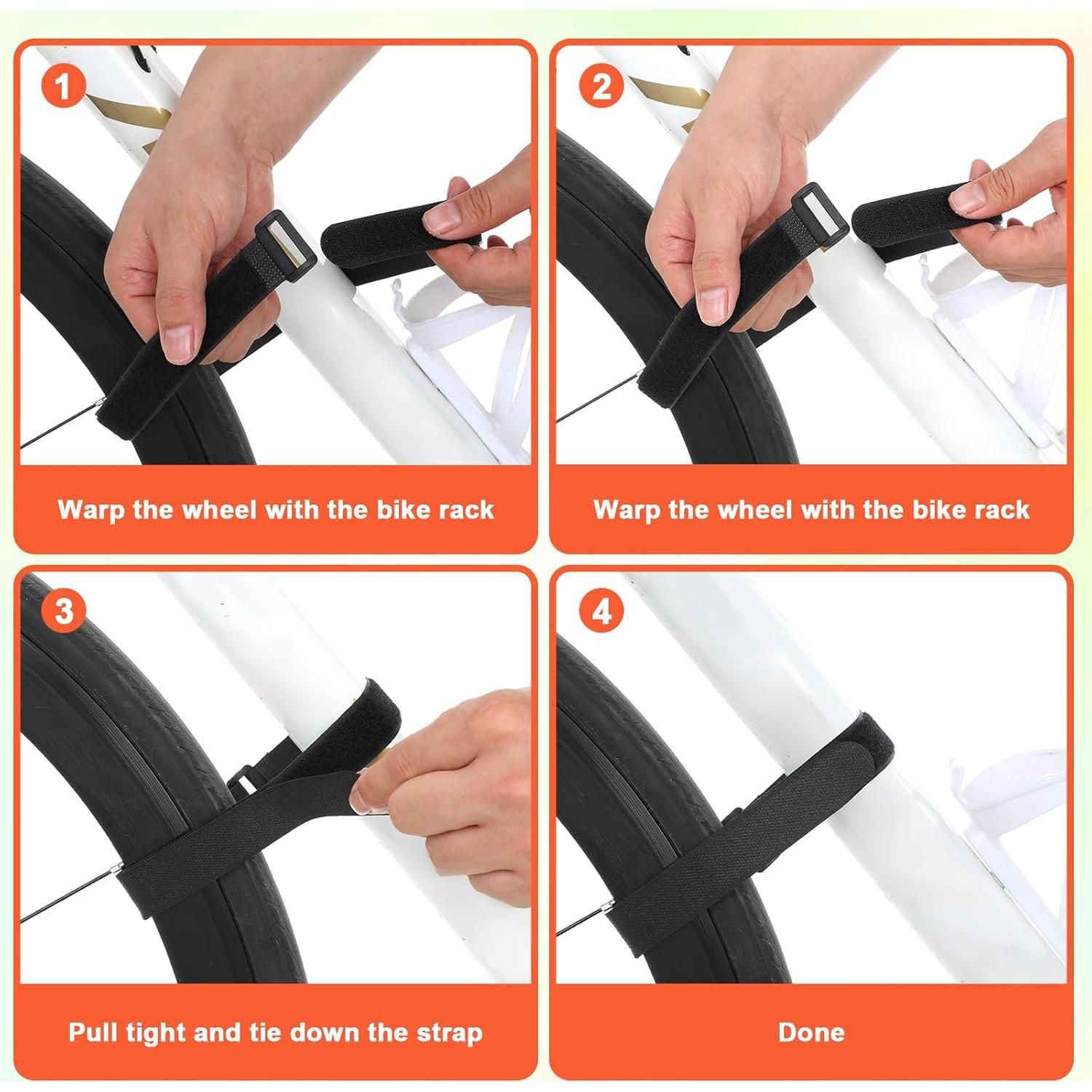 Correas para Bicicleta Tucnoeu 8 Pcs Ajustables 61cm Negro