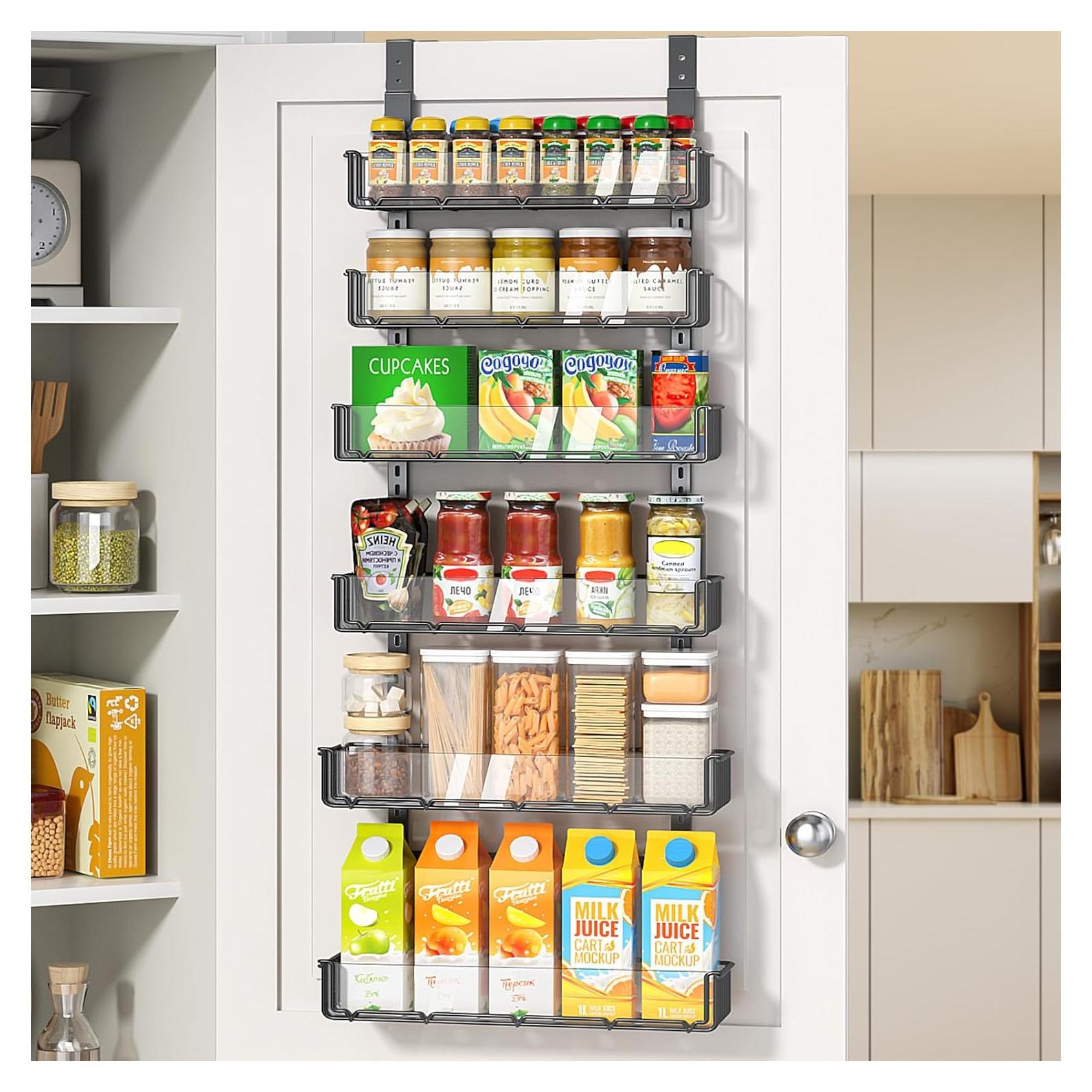 Organizador de despensa ajustable Delamu 6 niveles negro